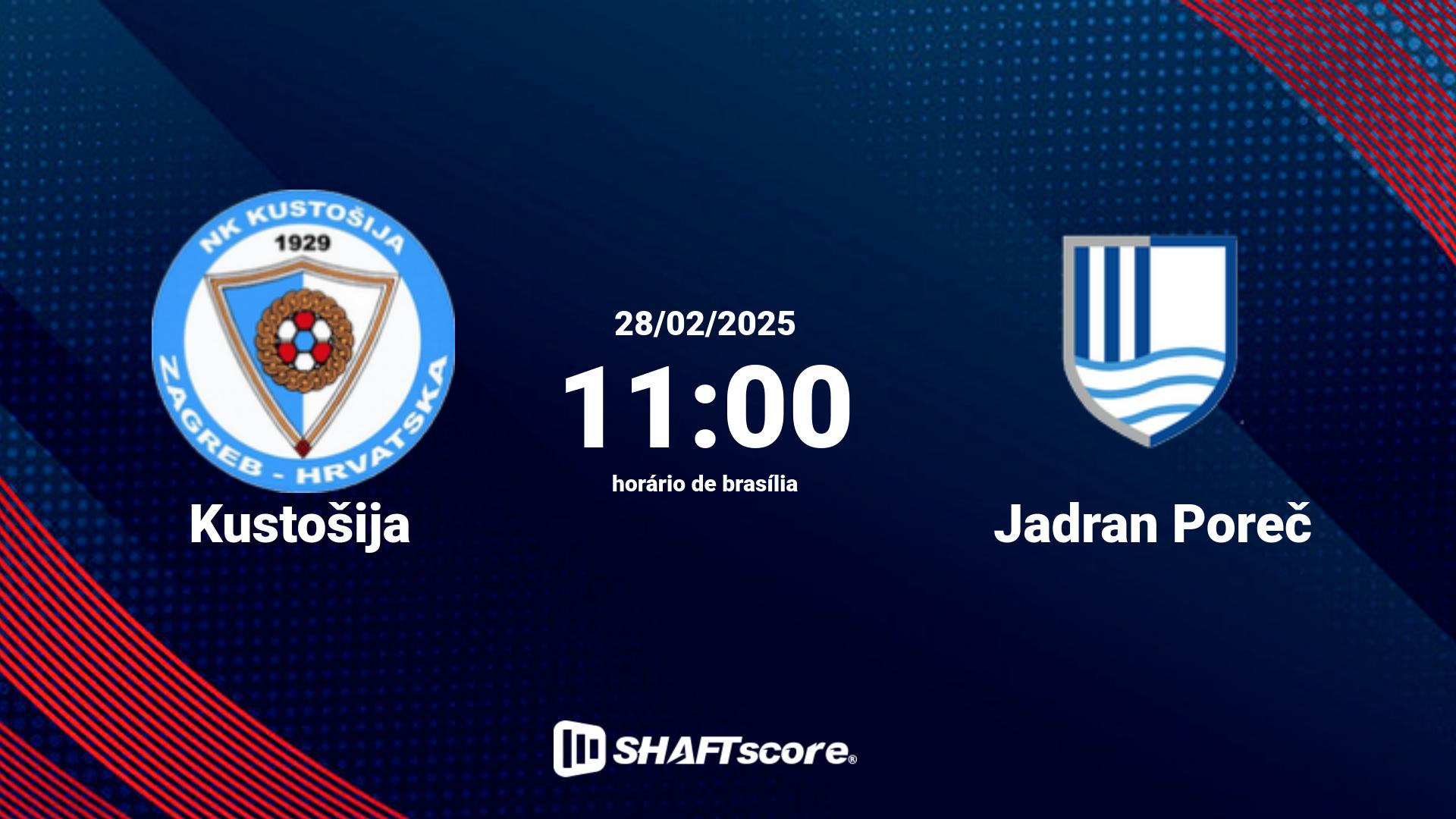 Estatísticas do jogo Kustošija vs Jadran Poreč 28.02 11:00