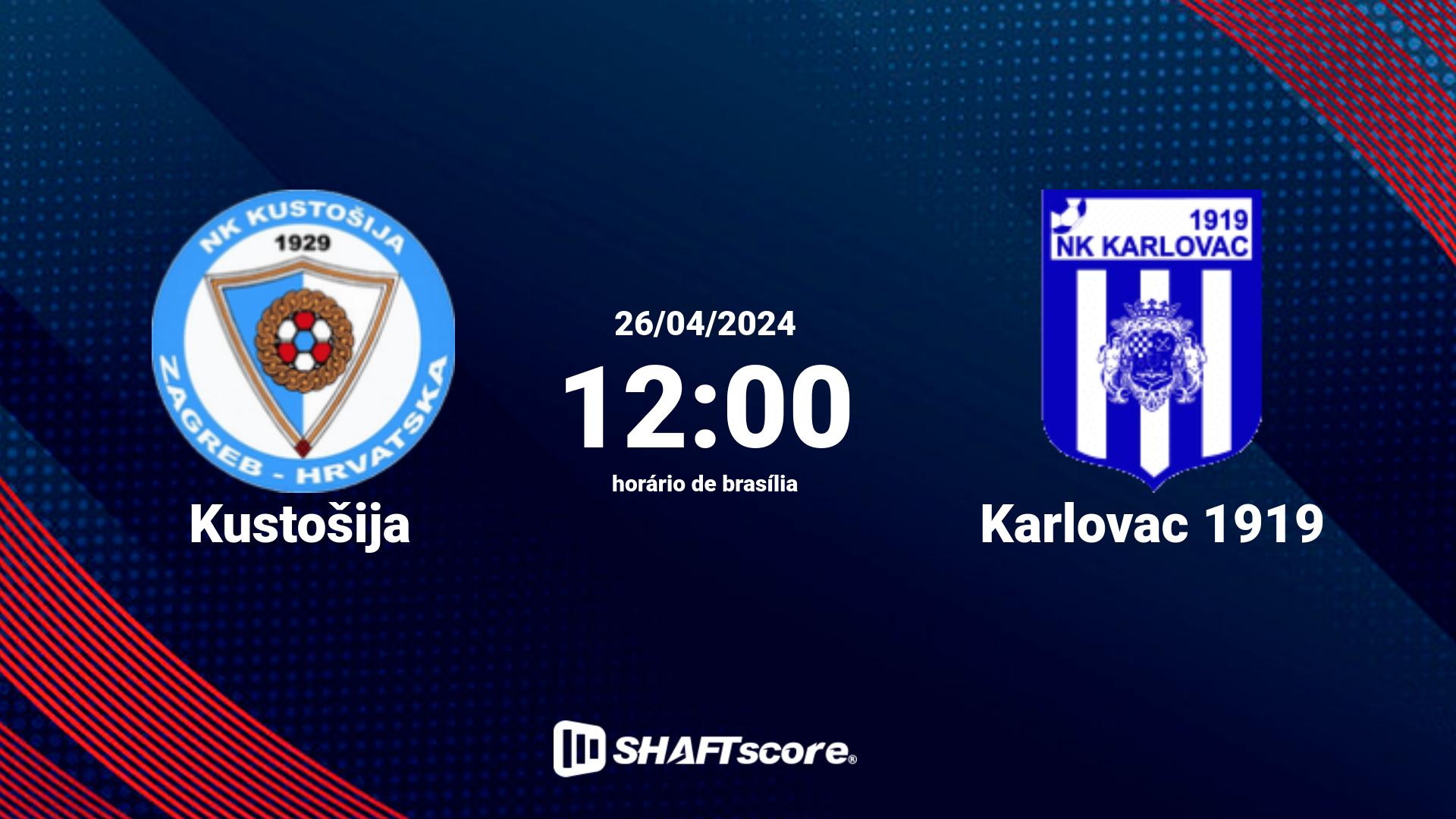 Estatísticas do jogo Kustošija vs Karlovac 1919 26.04 12:00