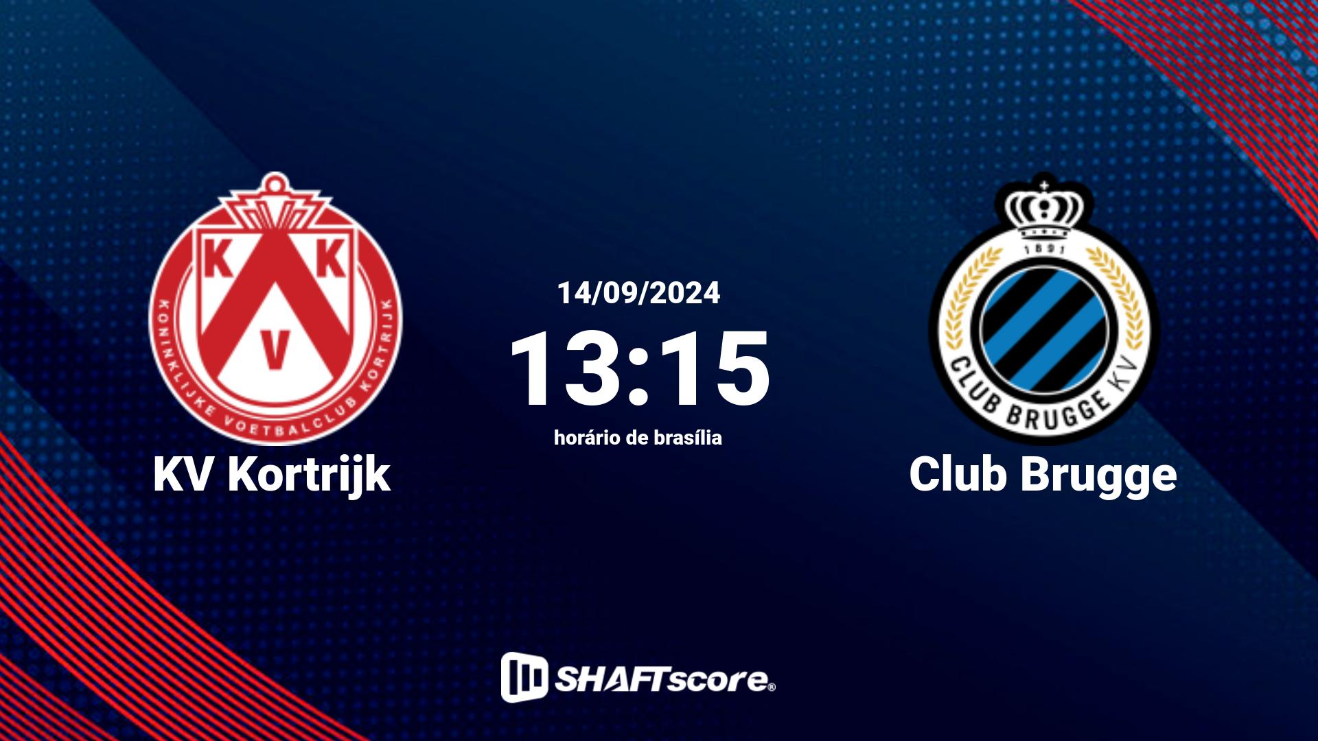 Estatísticas do jogo KV Kortrijk vs Club Brugge 14.09 13:15