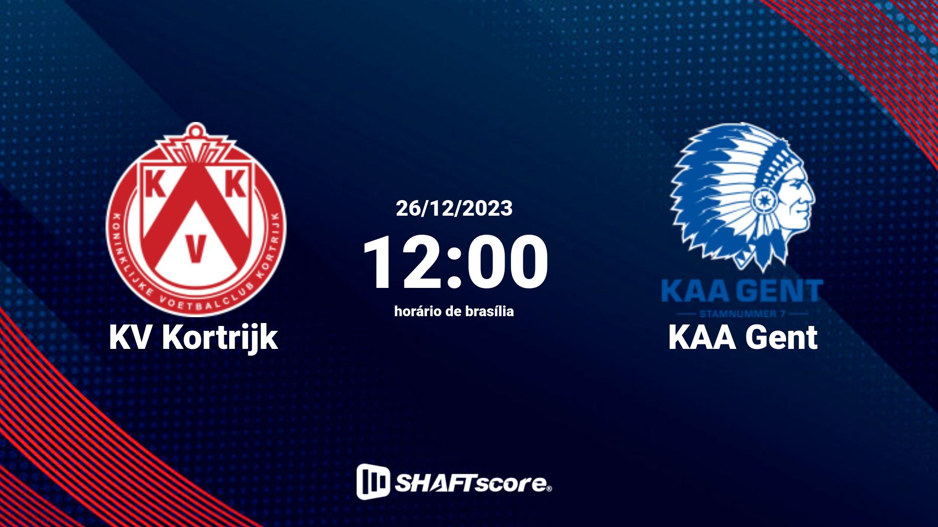 Estatísticas do jogo KV Kortrijk vs KAA Gent 26.12 12:00