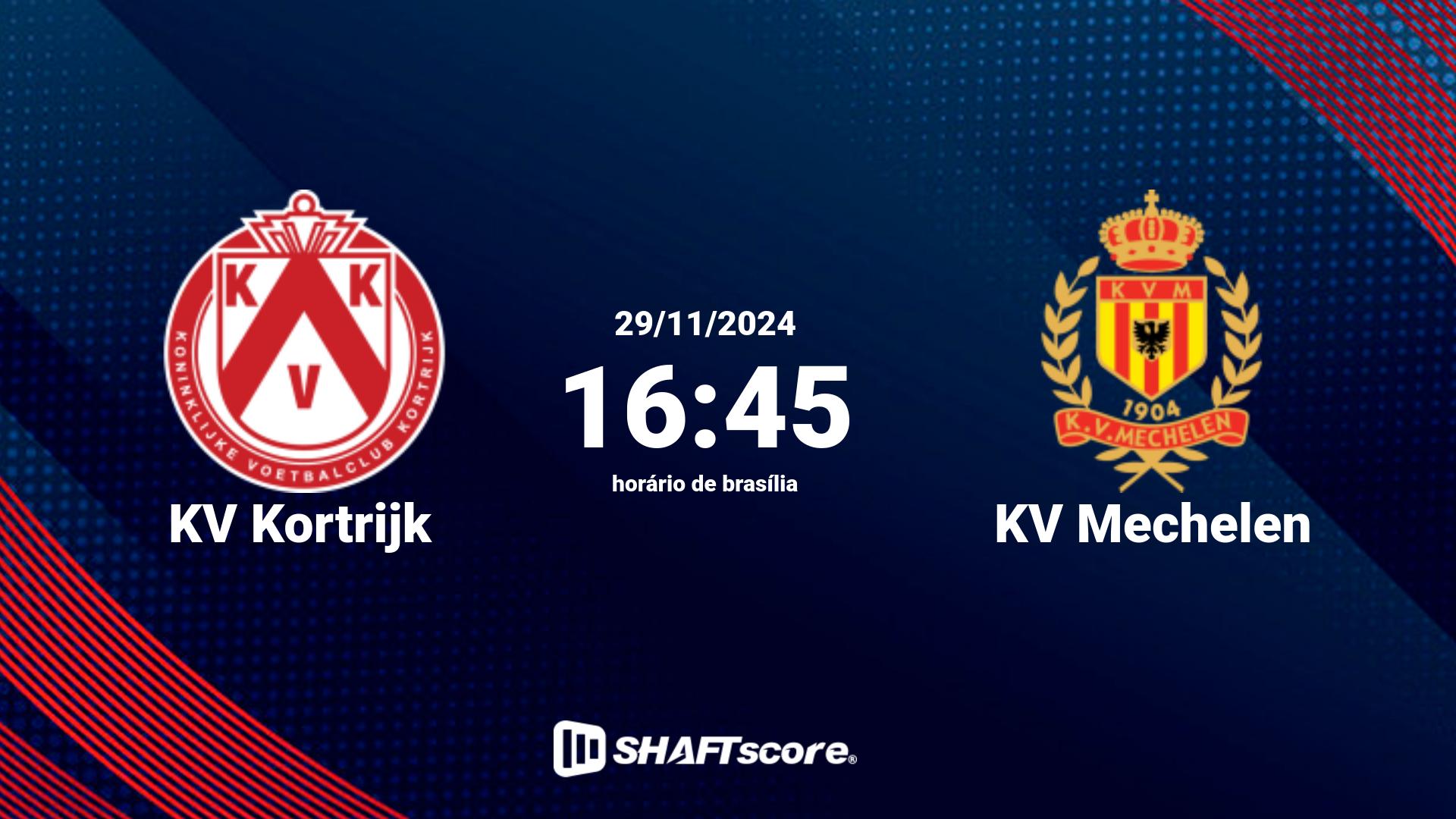 Estatísticas do jogo KV Kortrijk vs KV Mechelen 29.11 16:45