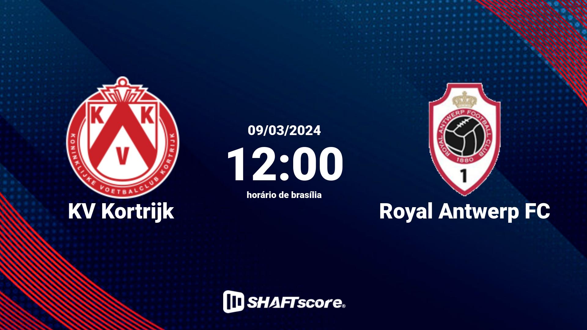 Estatísticas do jogo KV Kortrijk vs Royal Antwerp FC 09.03 12:00