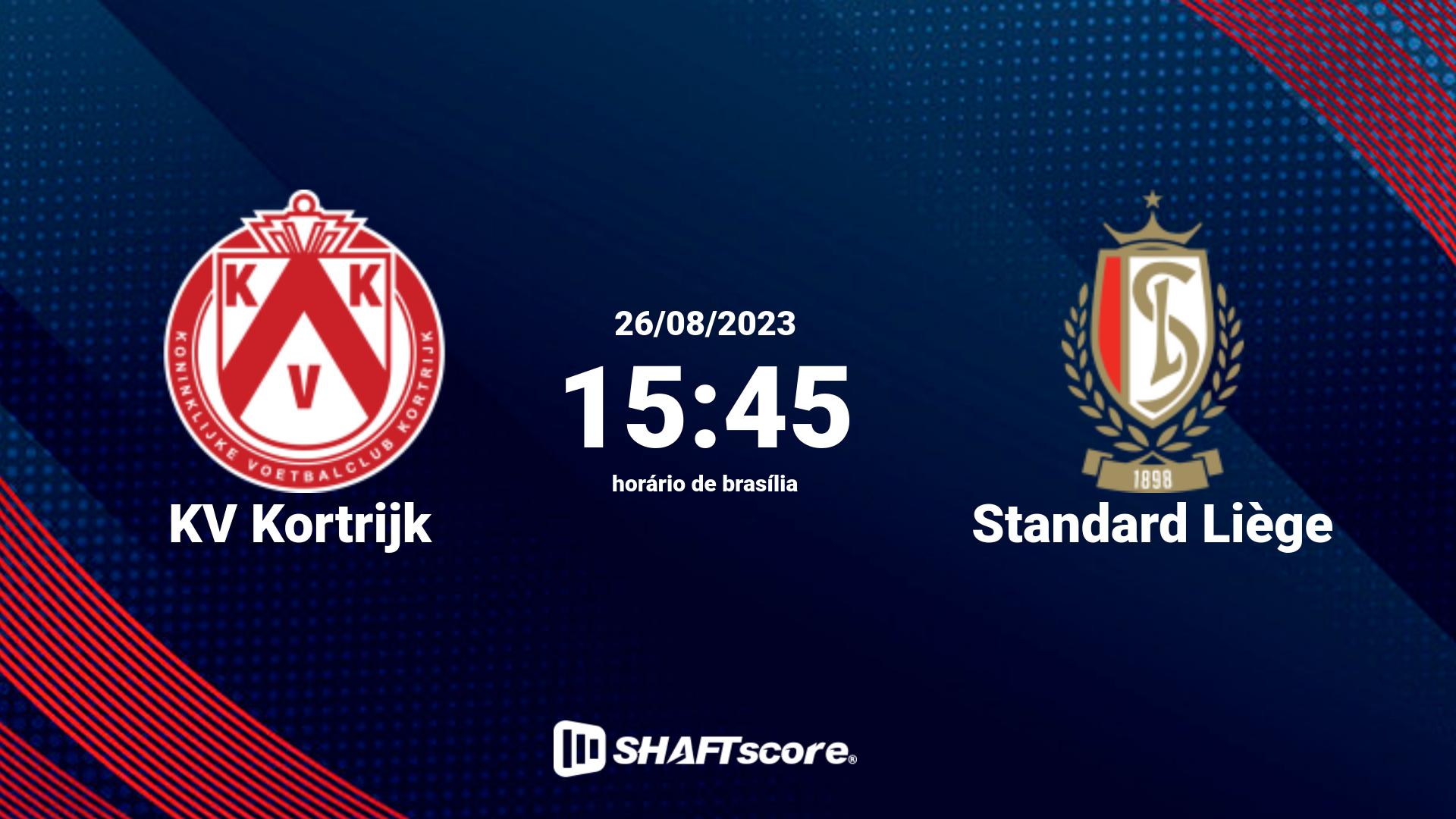 Estatísticas do jogo KV Kortrijk vs Standard Liège 26.08 15:45