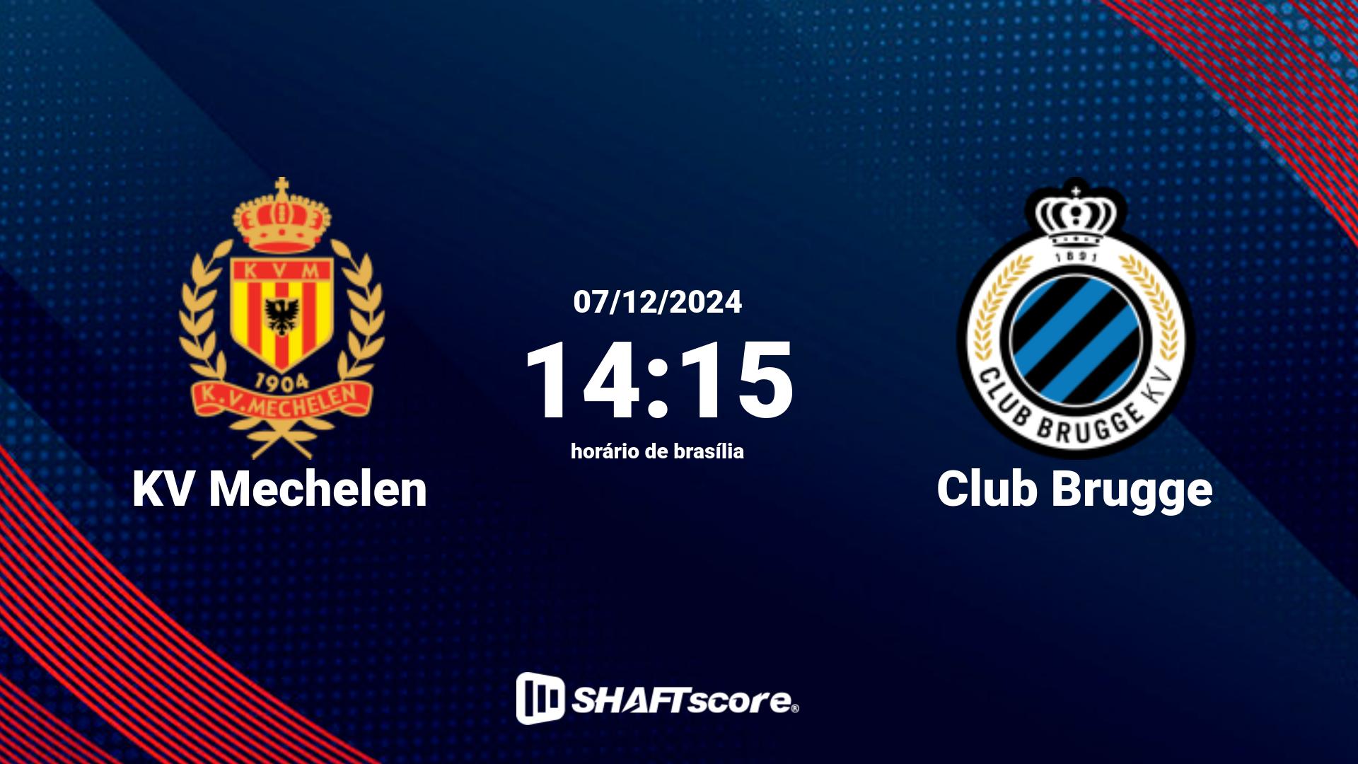 Estatísticas do jogo KV Mechelen vs Club Brugge 07.12 14:15