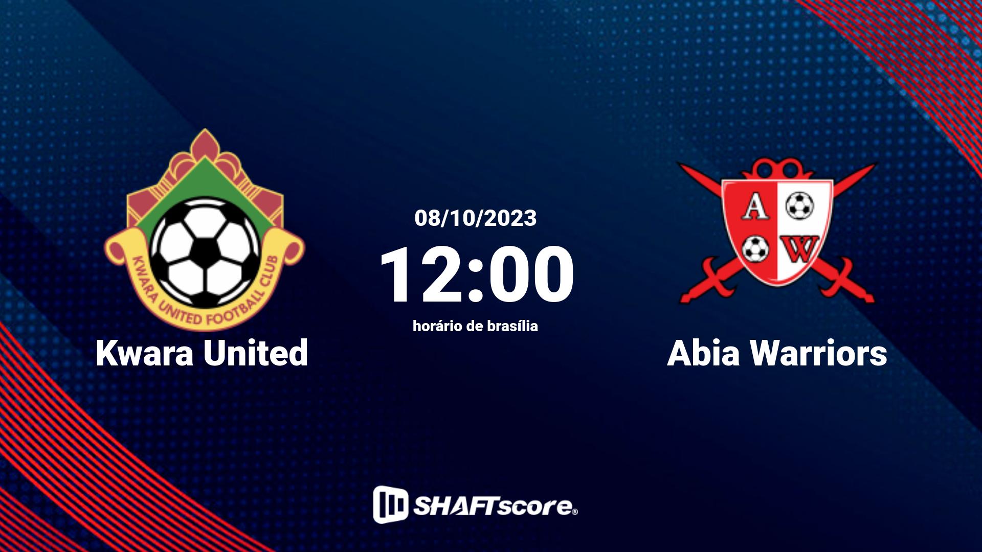 Estatísticas do jogo Kwara United vs Abia Warriors 08.10 12:00