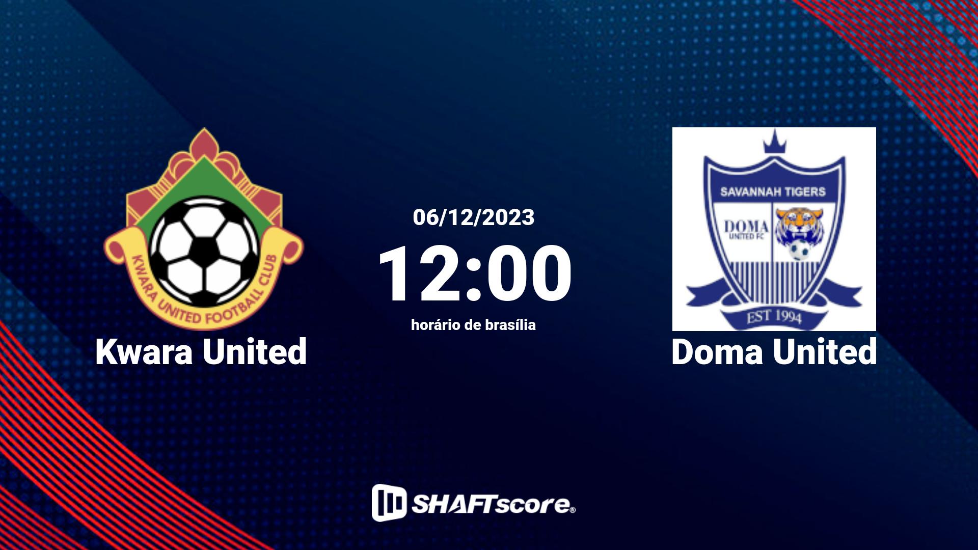 Estatísticas do jogo Kwara United vs Doma United 06.12 12:00