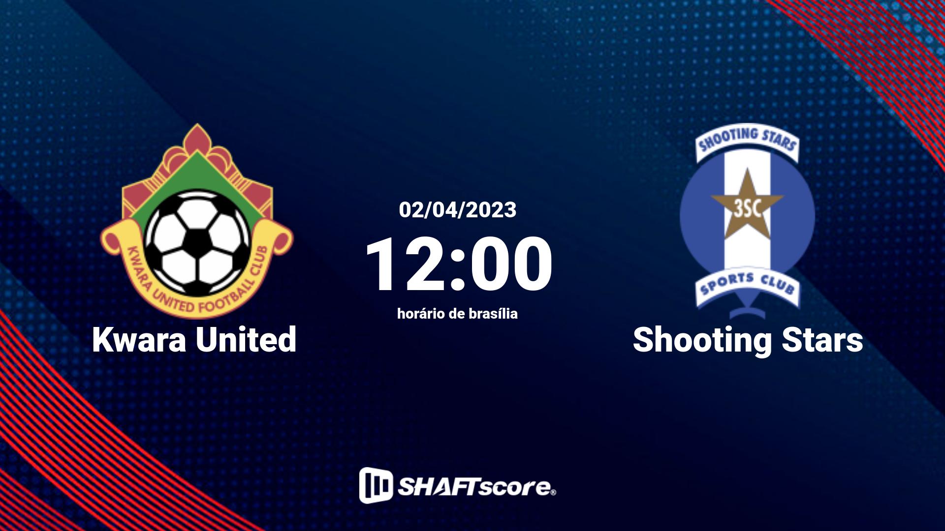 Estatísticas do jogo Kwara United vs Shooting Stars 02.04 12:00