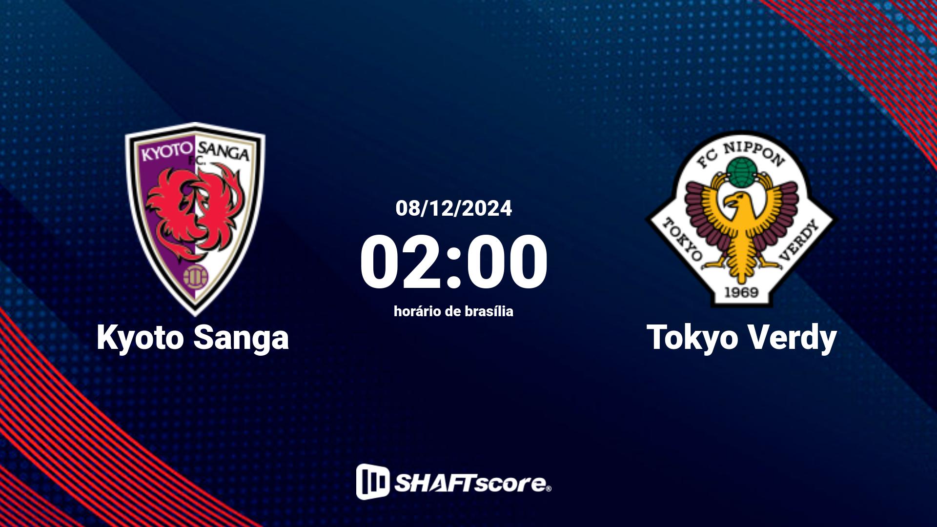 Estatísticas do jogo Kyoto Sanga vs Tokyo Verdy 08.12 02:00