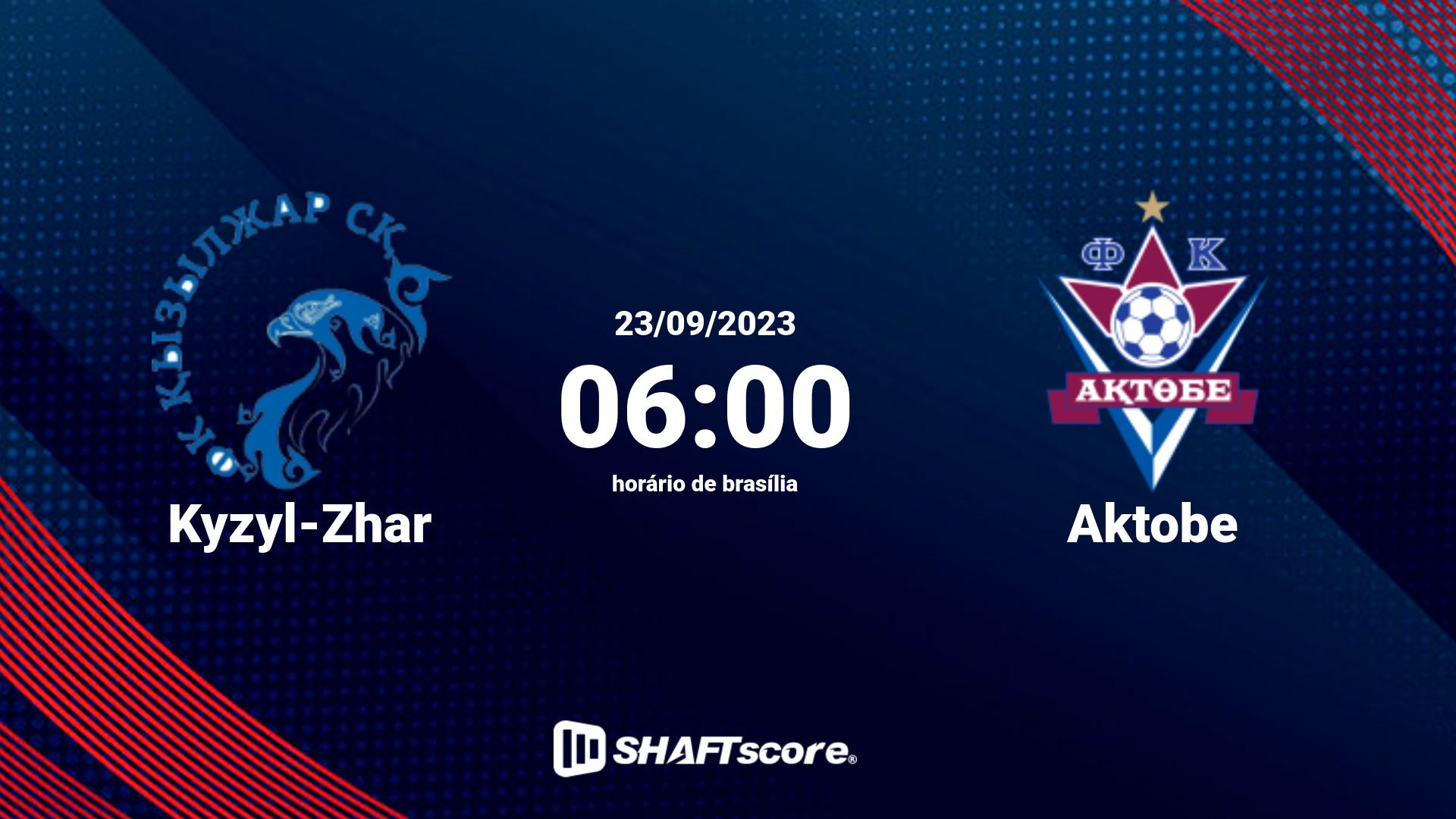 Estatísticas do jogo Kyzyl-Zhar vs Aktobe 23.09 06:00