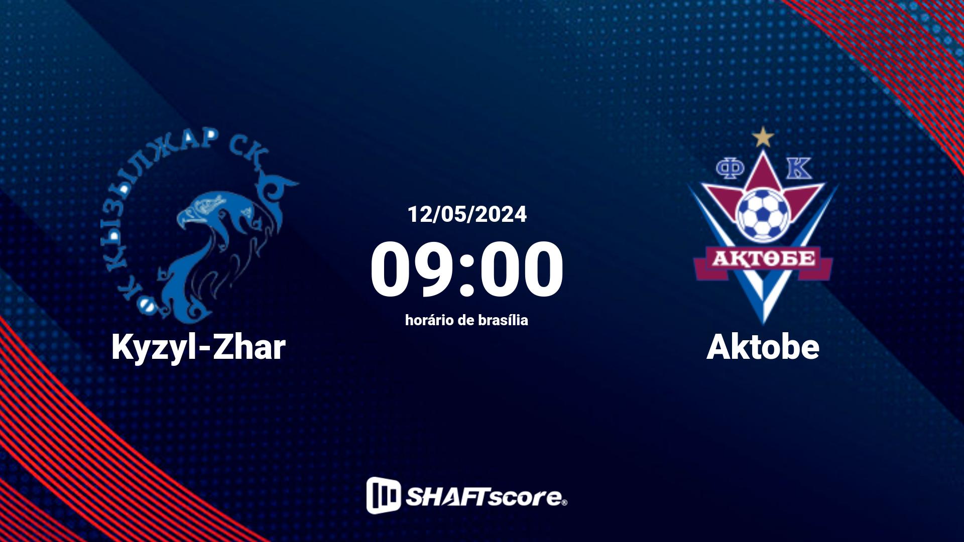 Estatísticas do jogo Kyzyl-Zhar vs Aktobe 12.05 09:00