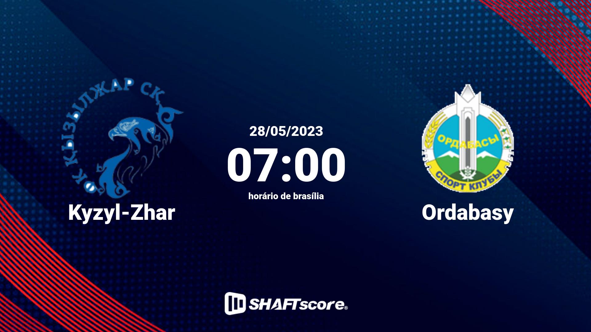 Estatísticas do jogo Kyzyl-Zhar vs Ordabasy 28.05 07:00