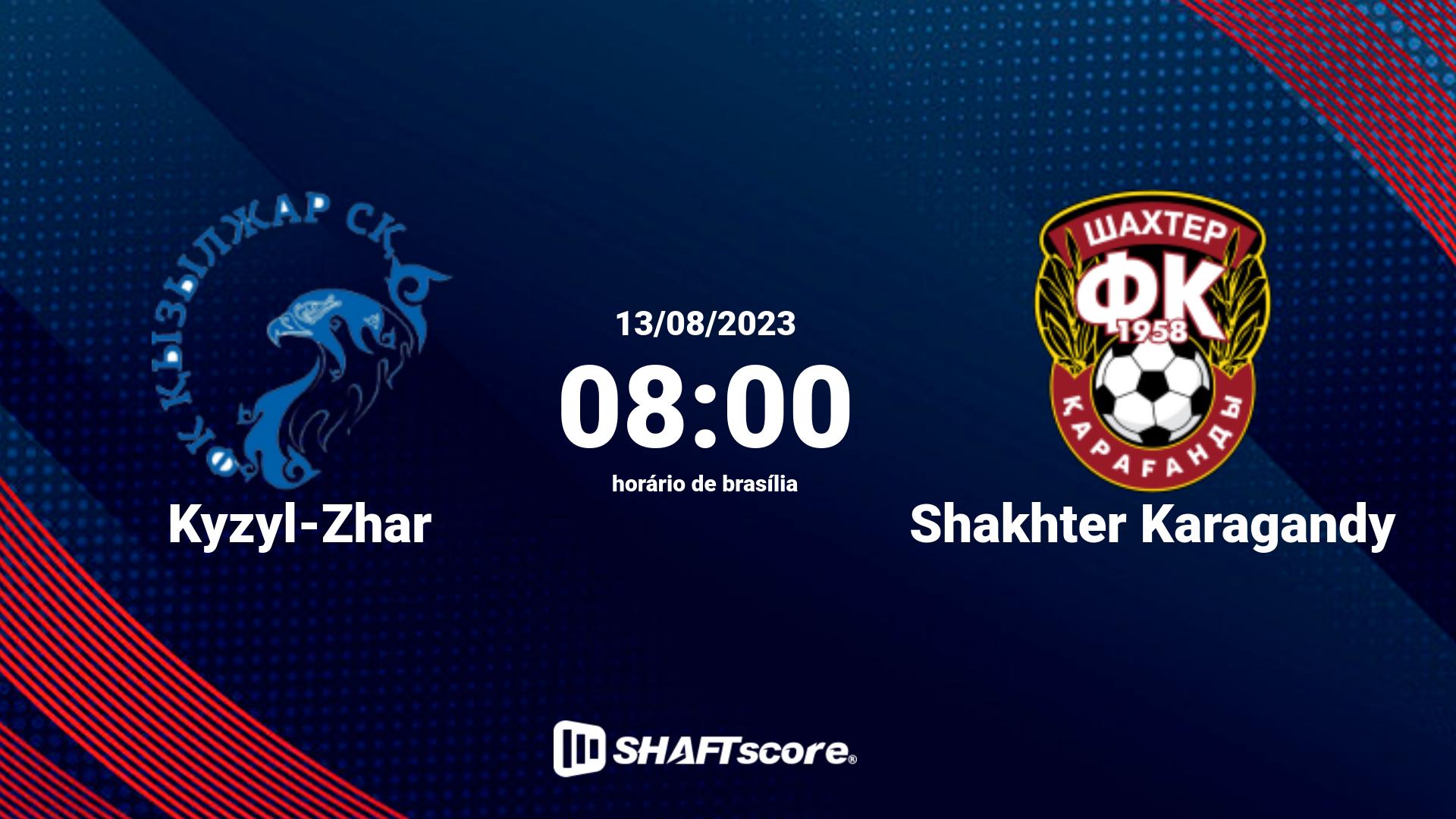 Estatísticas do jogo Kyzyl-Zhar vs Shakhter Karagandy 13.08 08:00