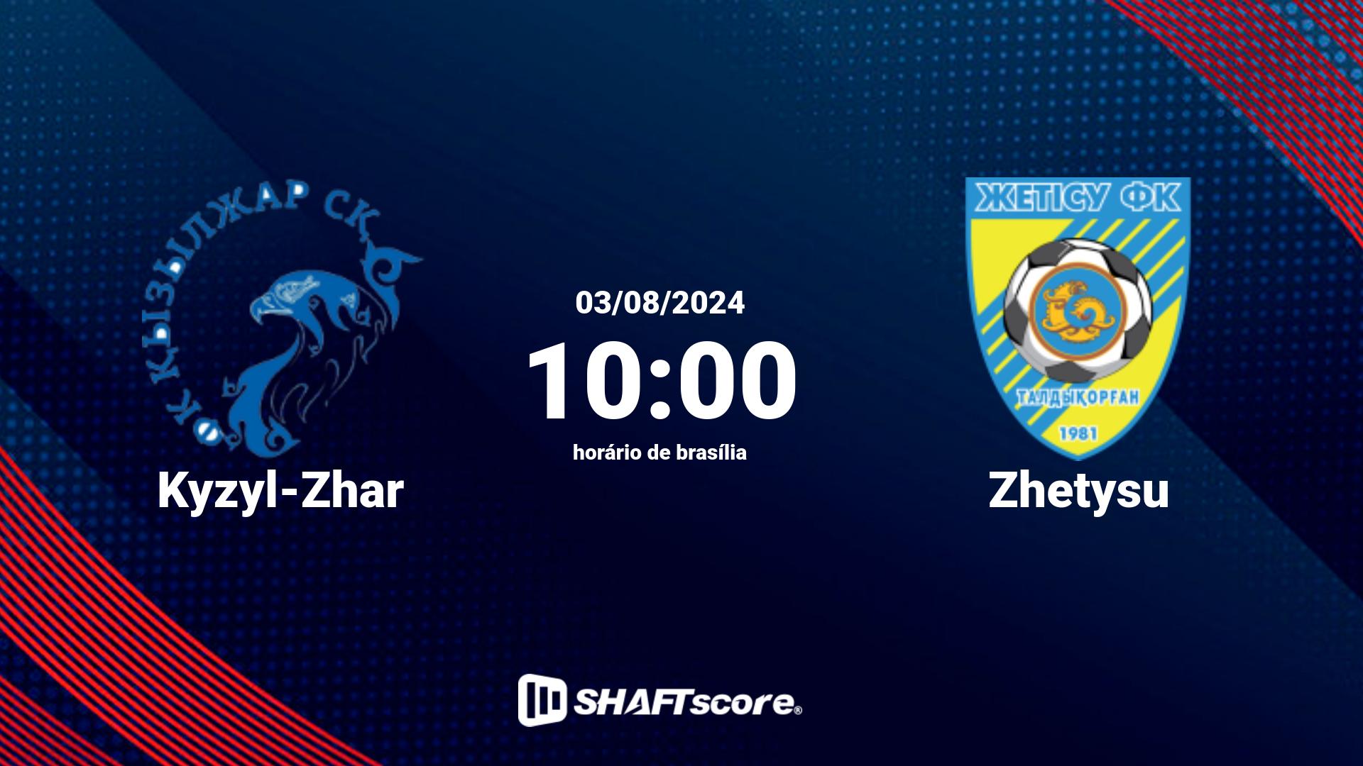 Estatísticas do jogo Kyzyl-Zhar vs Zhetysu 03.08 10:00