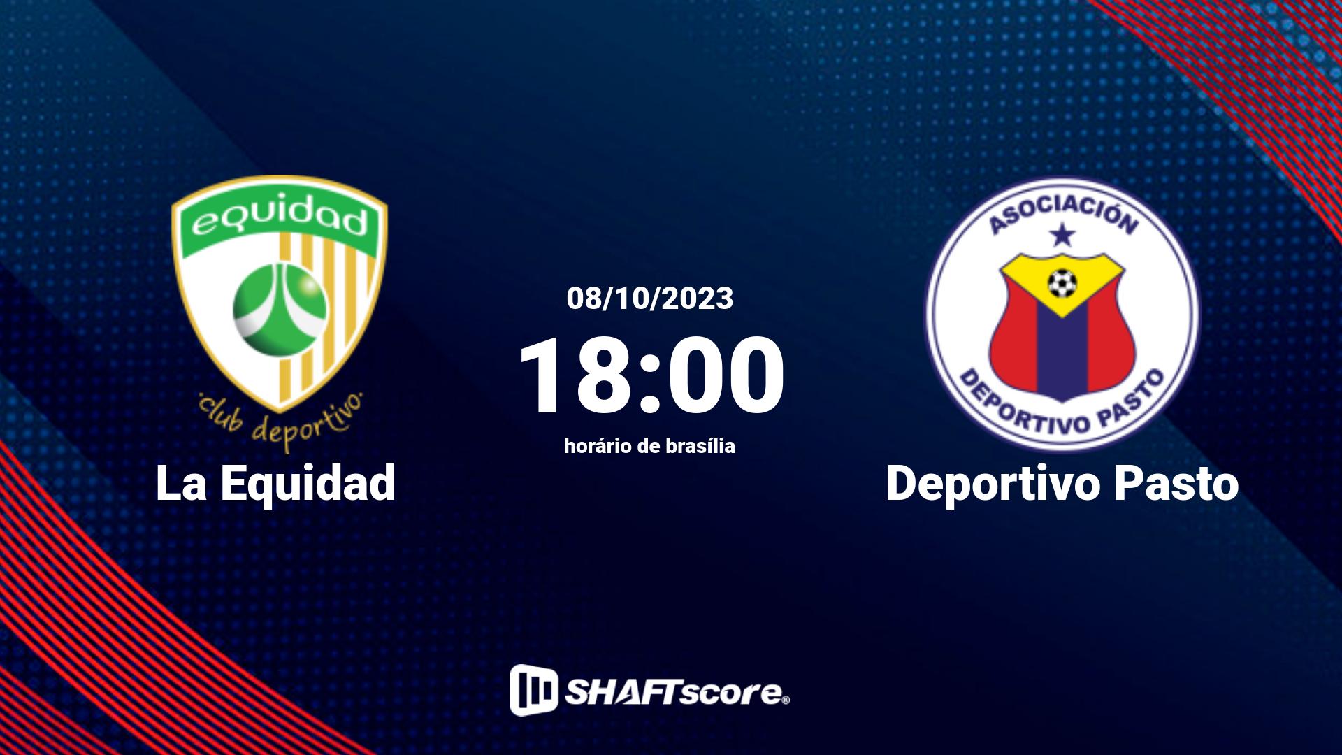 Estatísticas do jogo La Equidad vs Deportivo Pasto 08.10 18:00