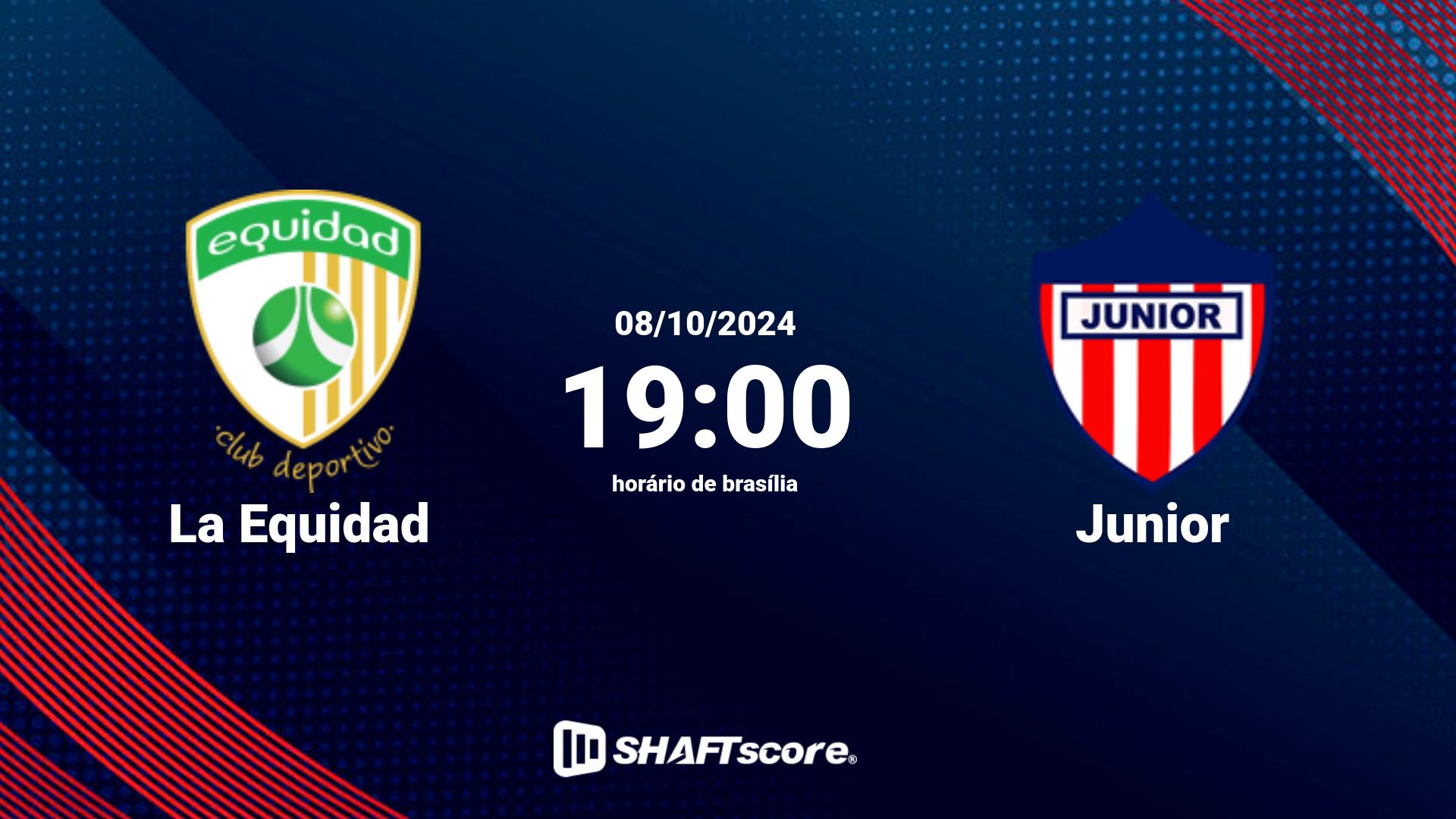 Estatísticas do jogo La Equidad vs Junior 08.10 19:00