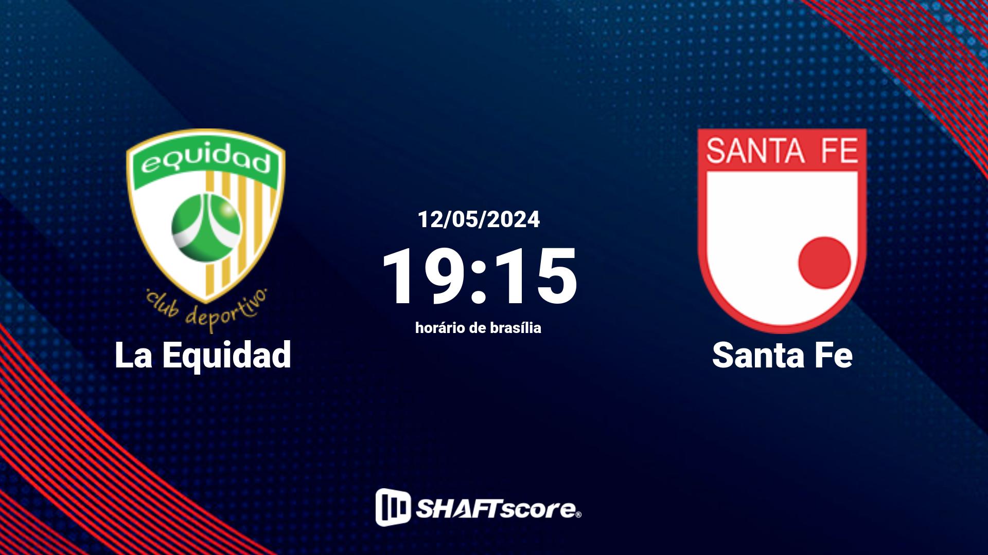 Estatísticas do jogo La Equidad vs Santa Fe 12.05 19:15