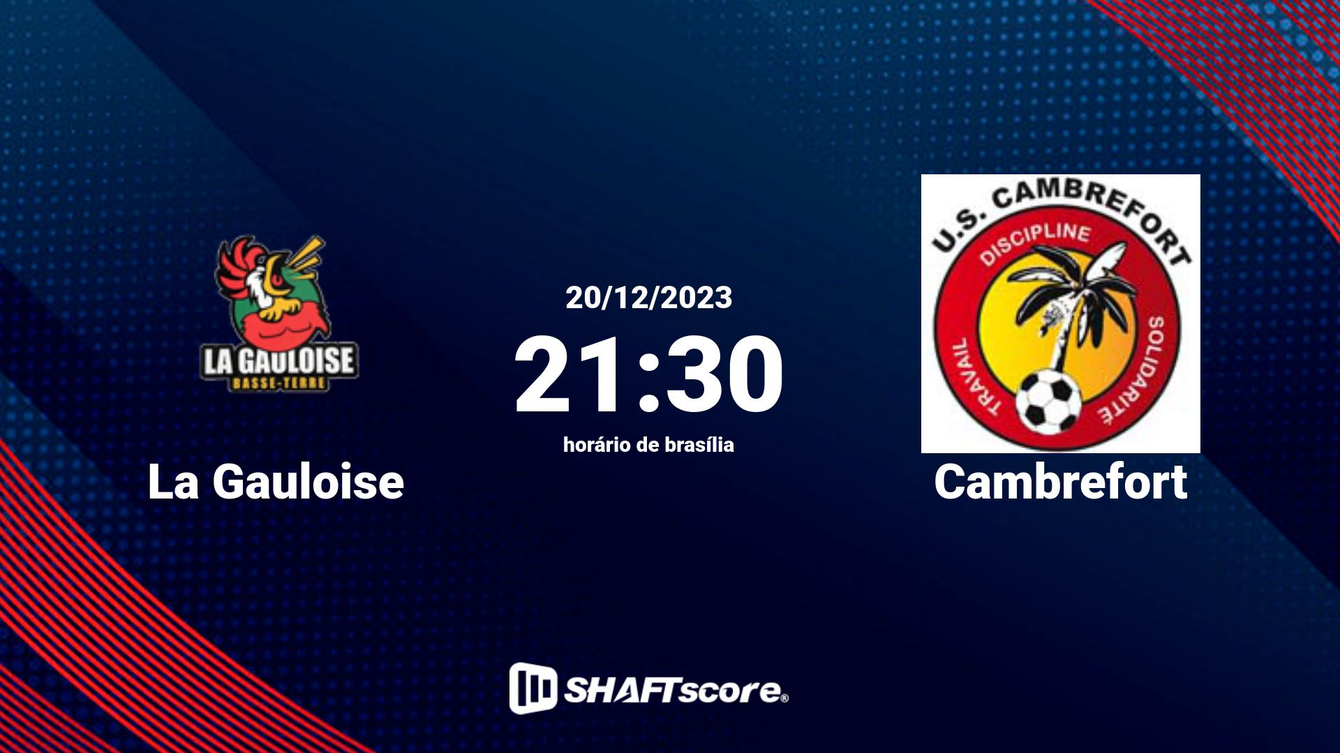 Estatísticas do jogo La Gauloise vs Cambrefort 20.12 21:30