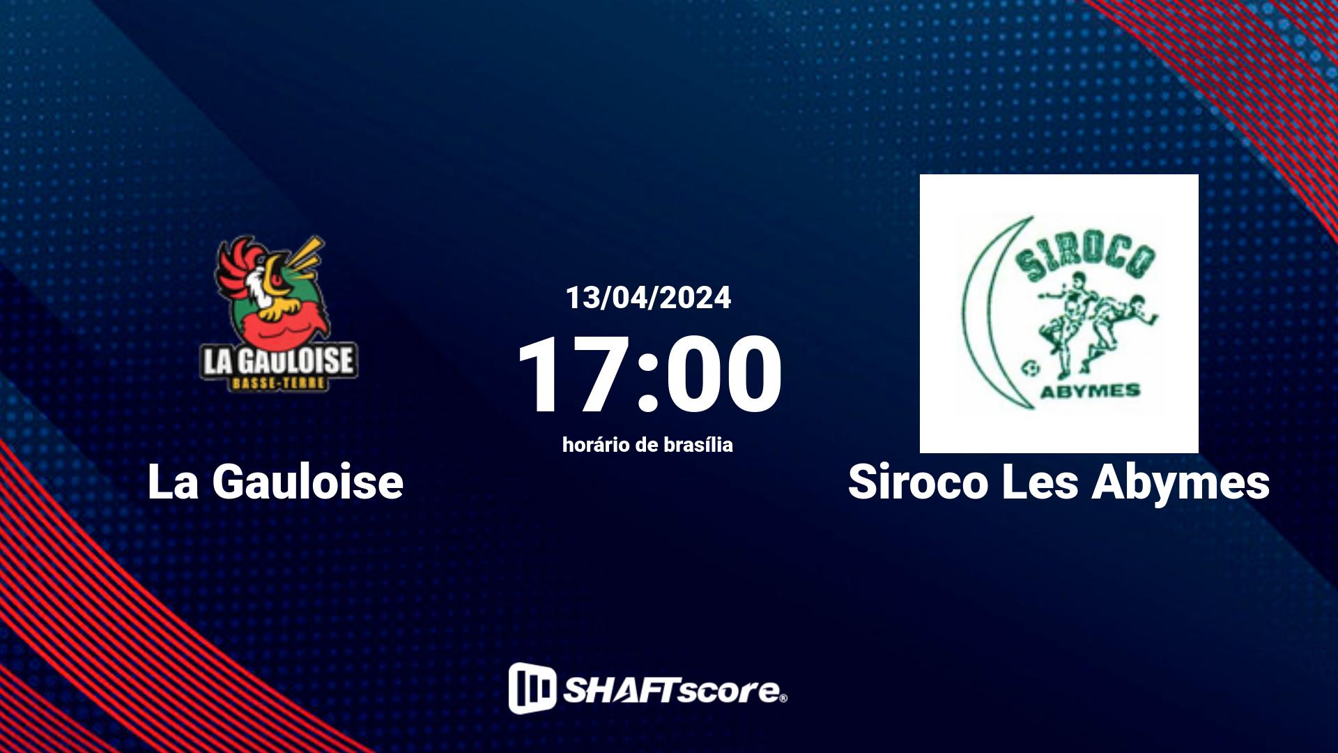 Estatísticas do jogo La Gauloise vs Siroco Les Abymes 13.04 17:00