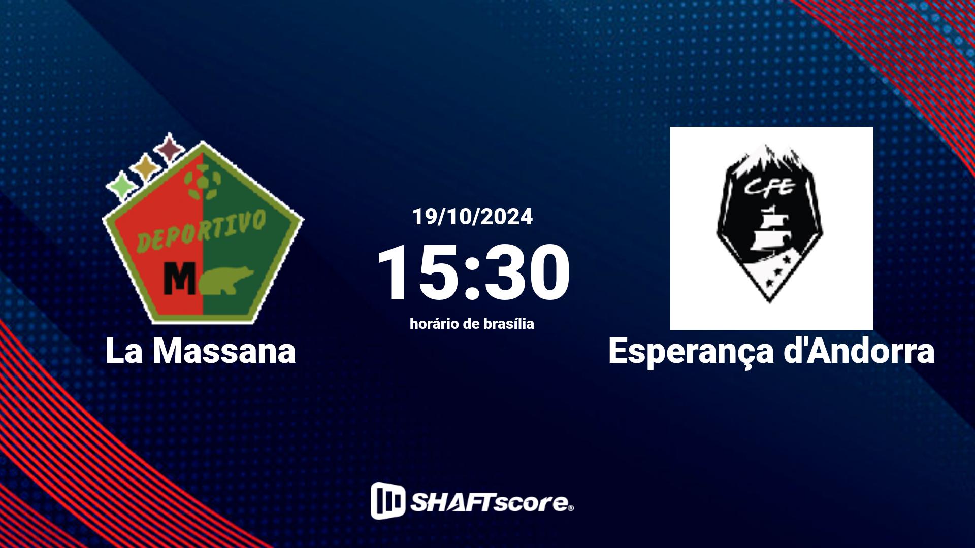 Estatísticas do jogo La Massana vs Esperança d'Andorra 19.10 15:30