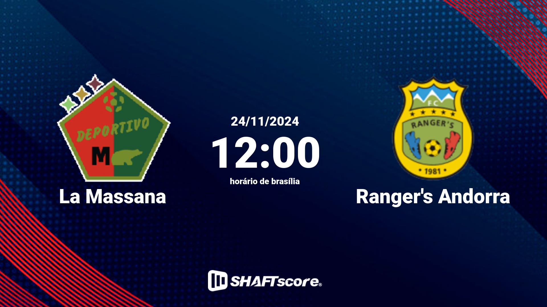 Estatísticas do jogo La Massana vs Ranger's Andorra 24.11 12:00