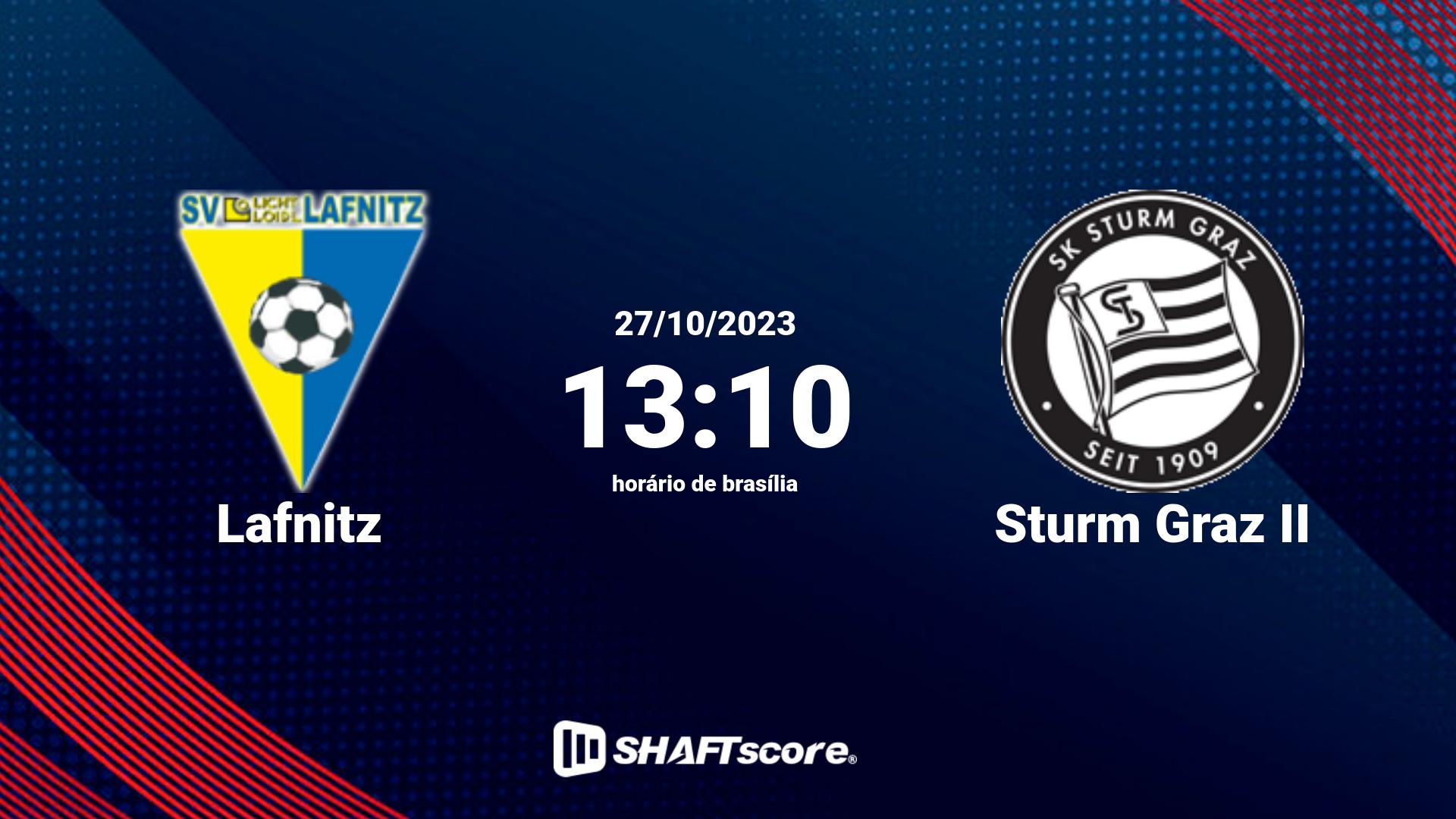 Estatísticas do jogo Lafnitz vs Sturm Graz II 27.10 13:10