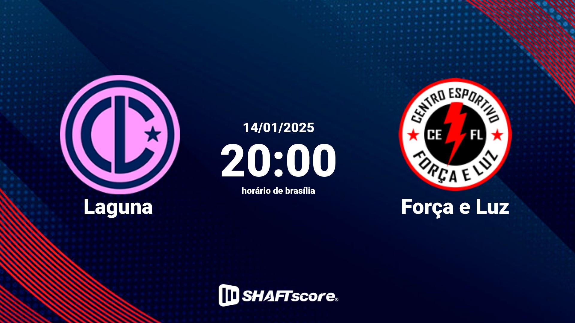 Estatísticas do jogo Laguna vs Força e Luz 14.01 20:00