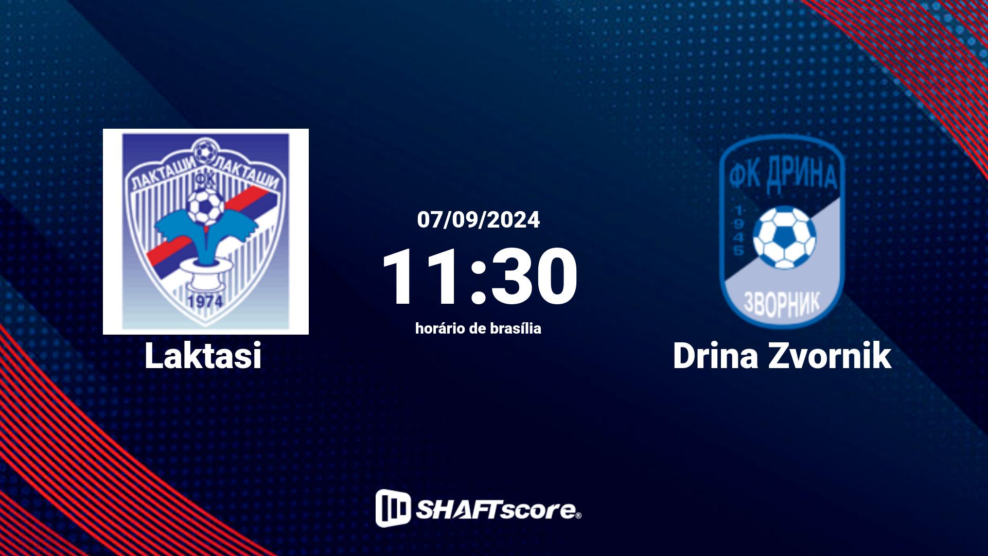 Estatísticas do jogo Laktasi vs Drina Zvornik 07.09 11:30