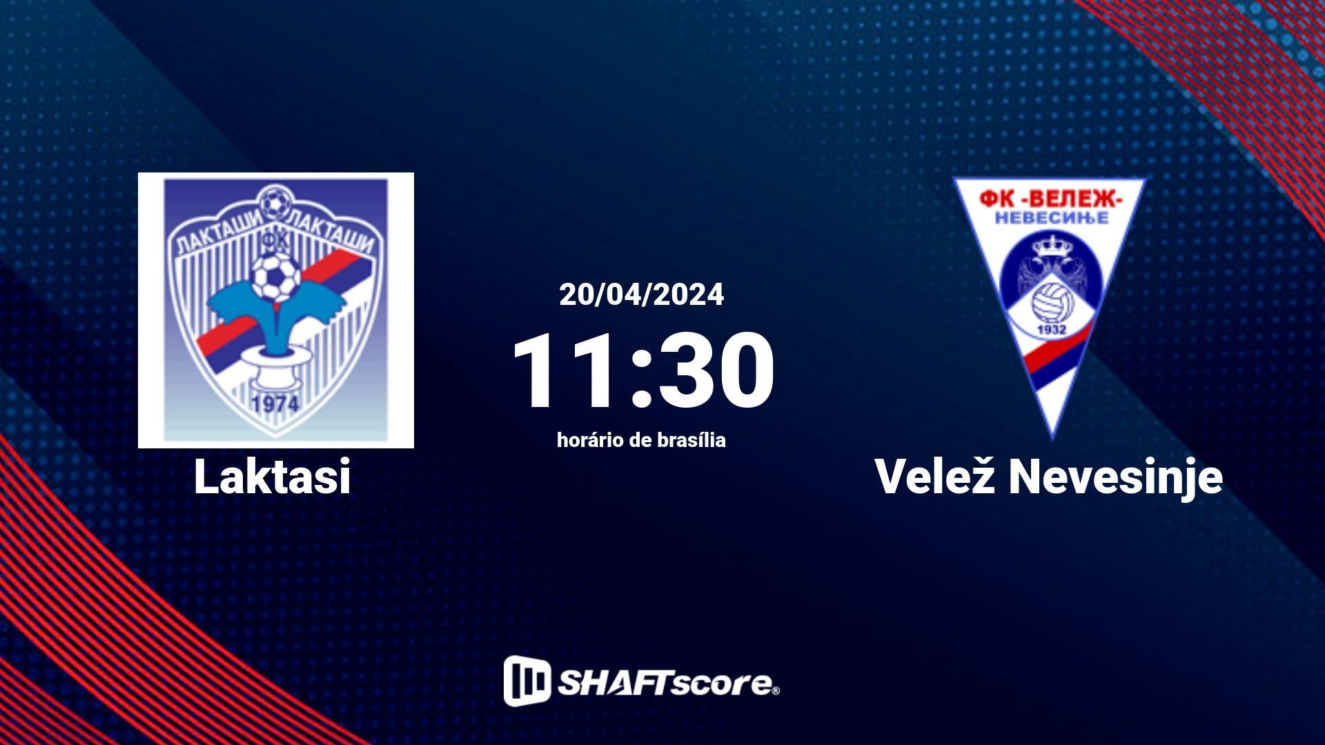 Estatísticas do jogo Laktasi vs Velež Nevesinje 20.04 11:30