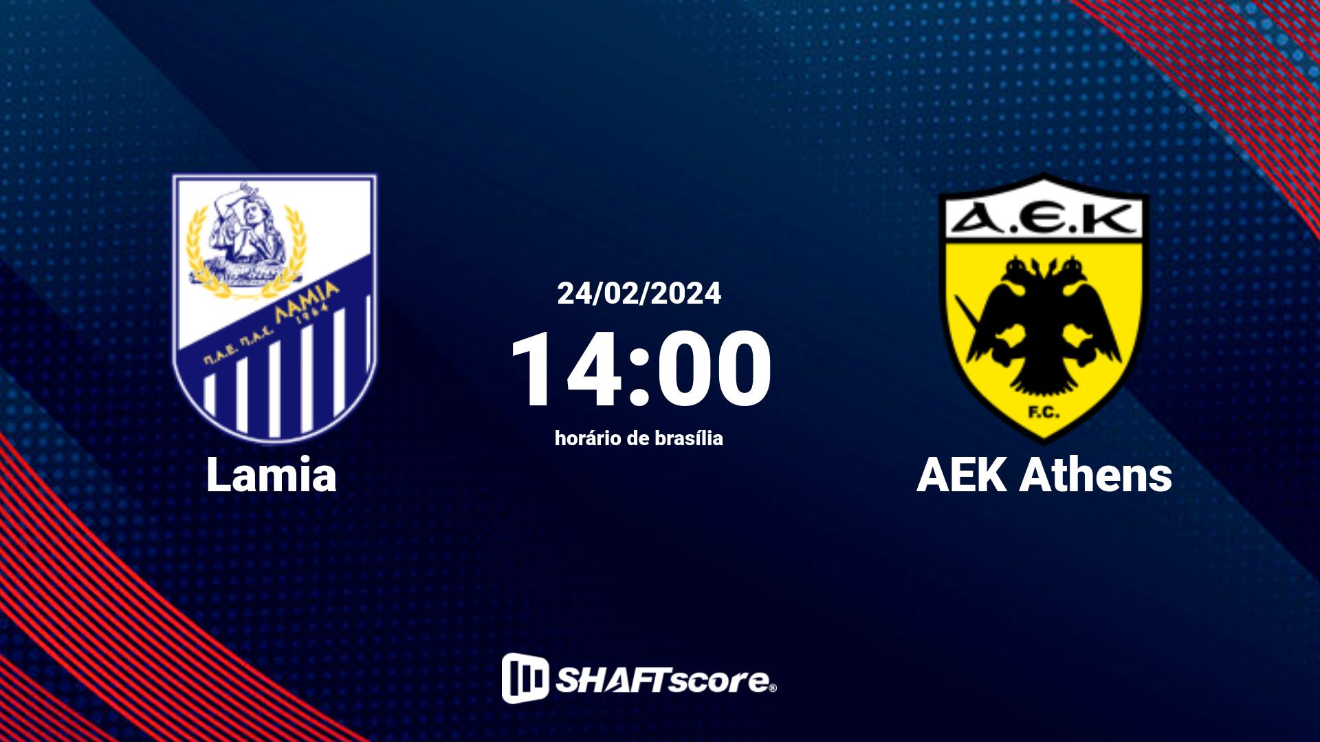 Estatísticas do jogo Lamia vs AEK Athens 24.02 14:00