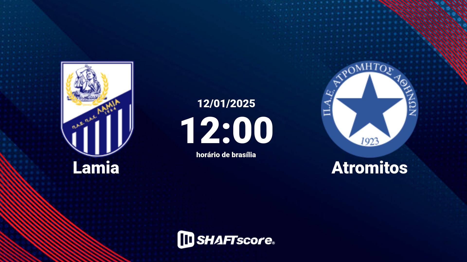 Estatísticas do jogo Lamia vs Atromitos 12.01 12:00