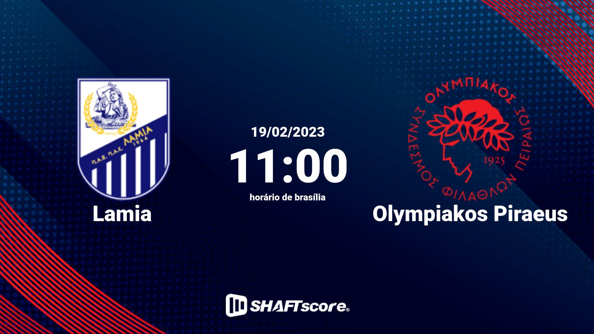 Estatísticas do jogo Lamia vs Olympiakos Piraeus 19.02 11:00