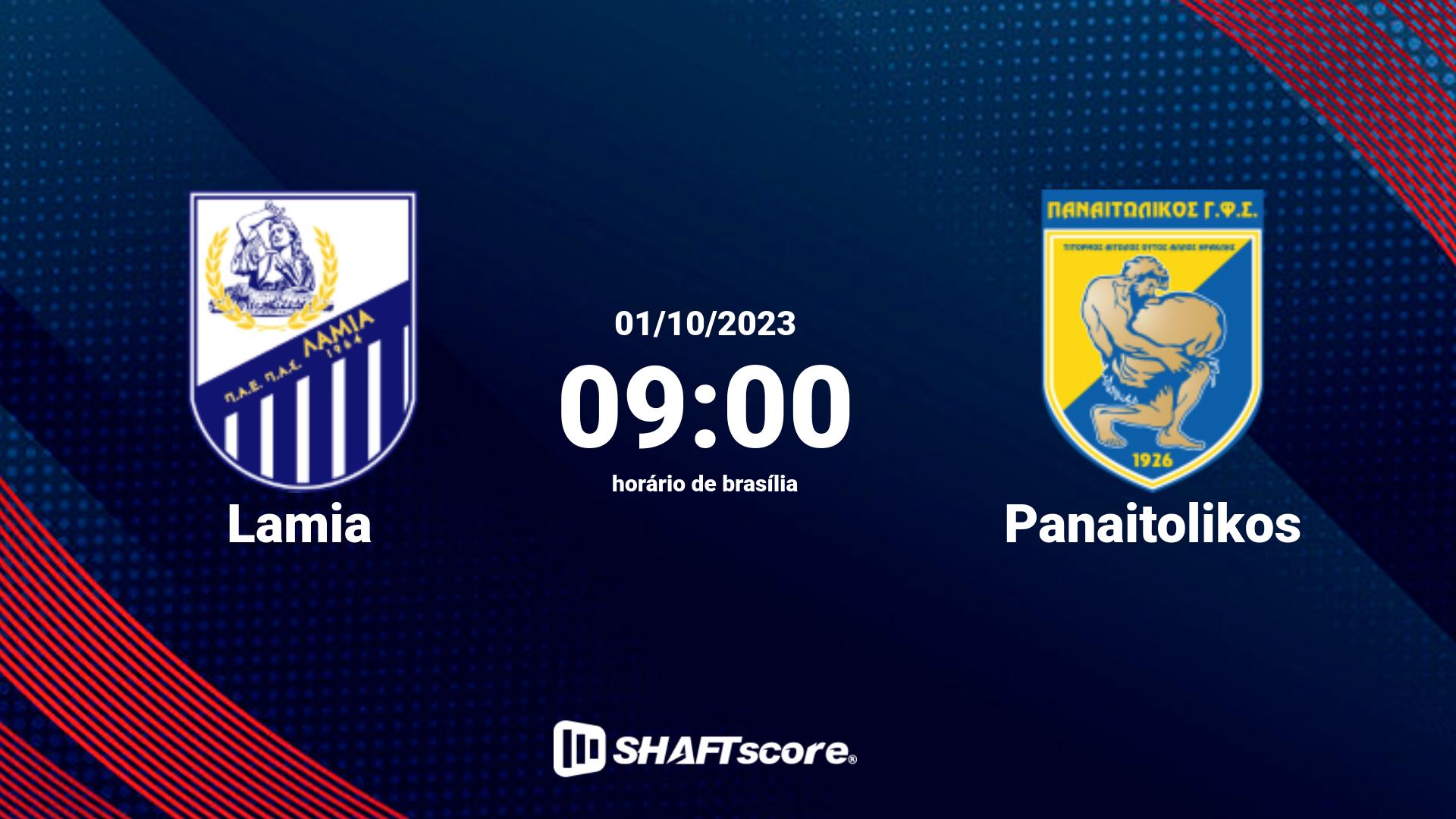 Estatísticas do jogo Lamia vs Panaitolikos 01.10 09:00