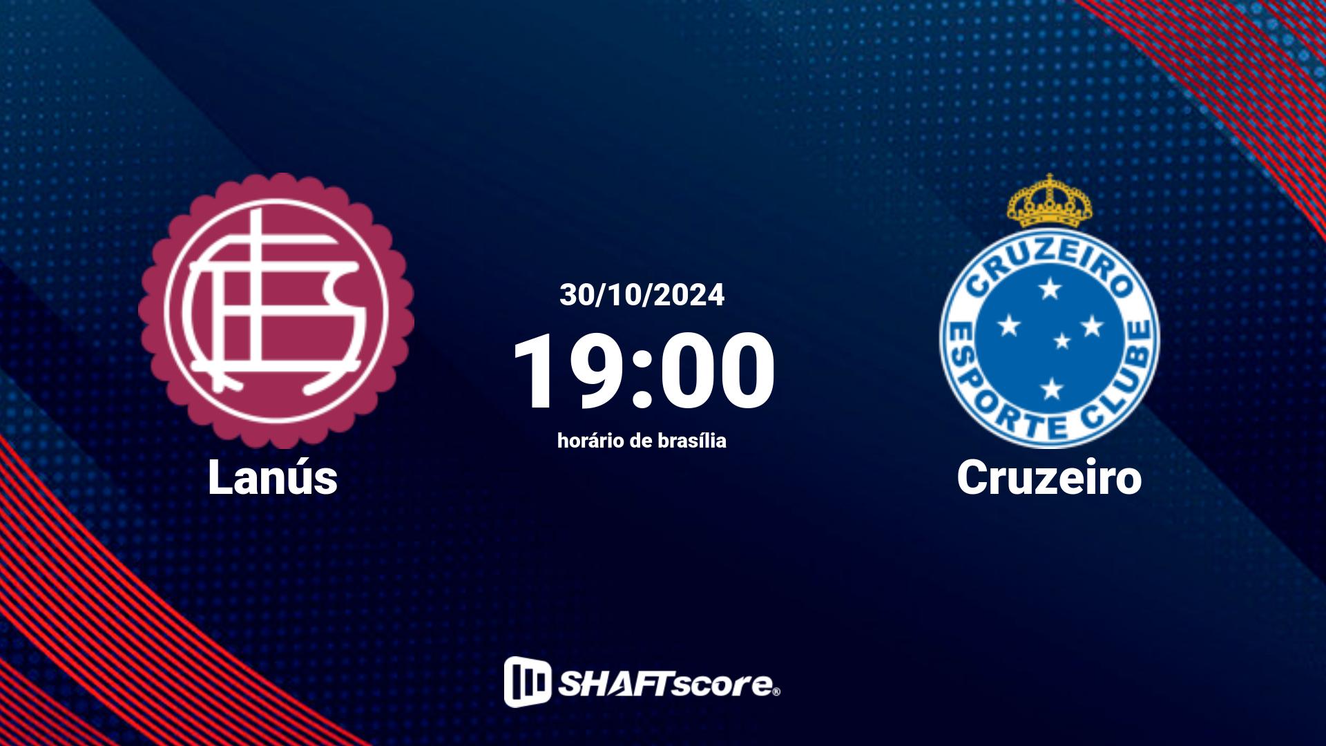 Estatísticas do jogo Lanús vs Cruzeiro 30.10 19:00