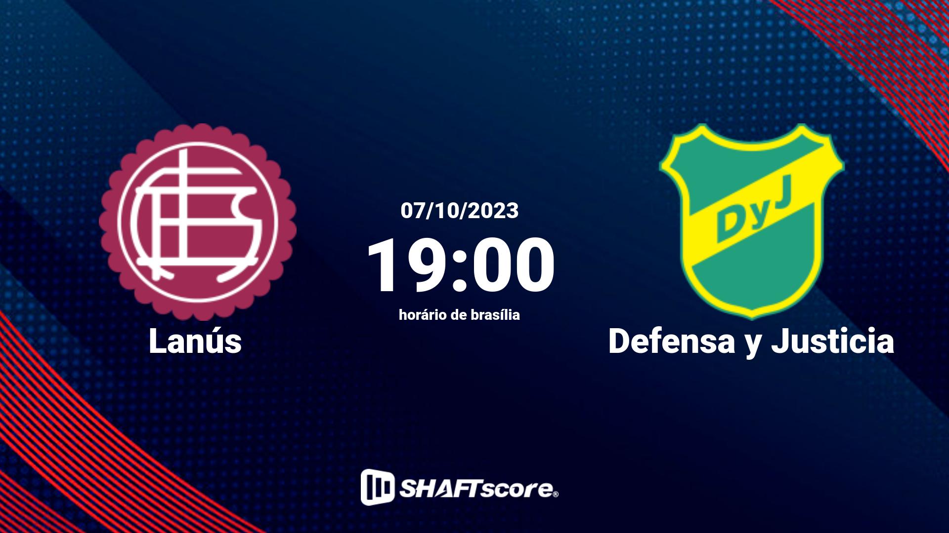 Estatísticas do jogo Lanús vs Defensa y Justicia 07.10 19:00