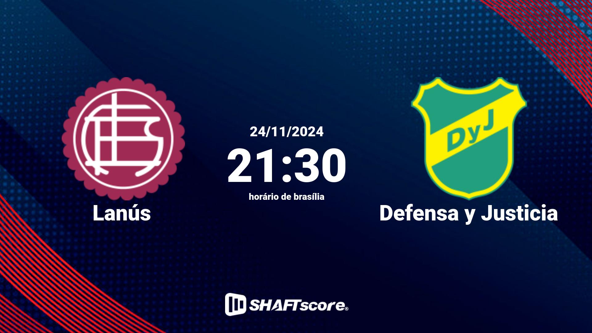 Estatísticas do jogo Lanús vs Defensa y Justicia 24.11 21:30