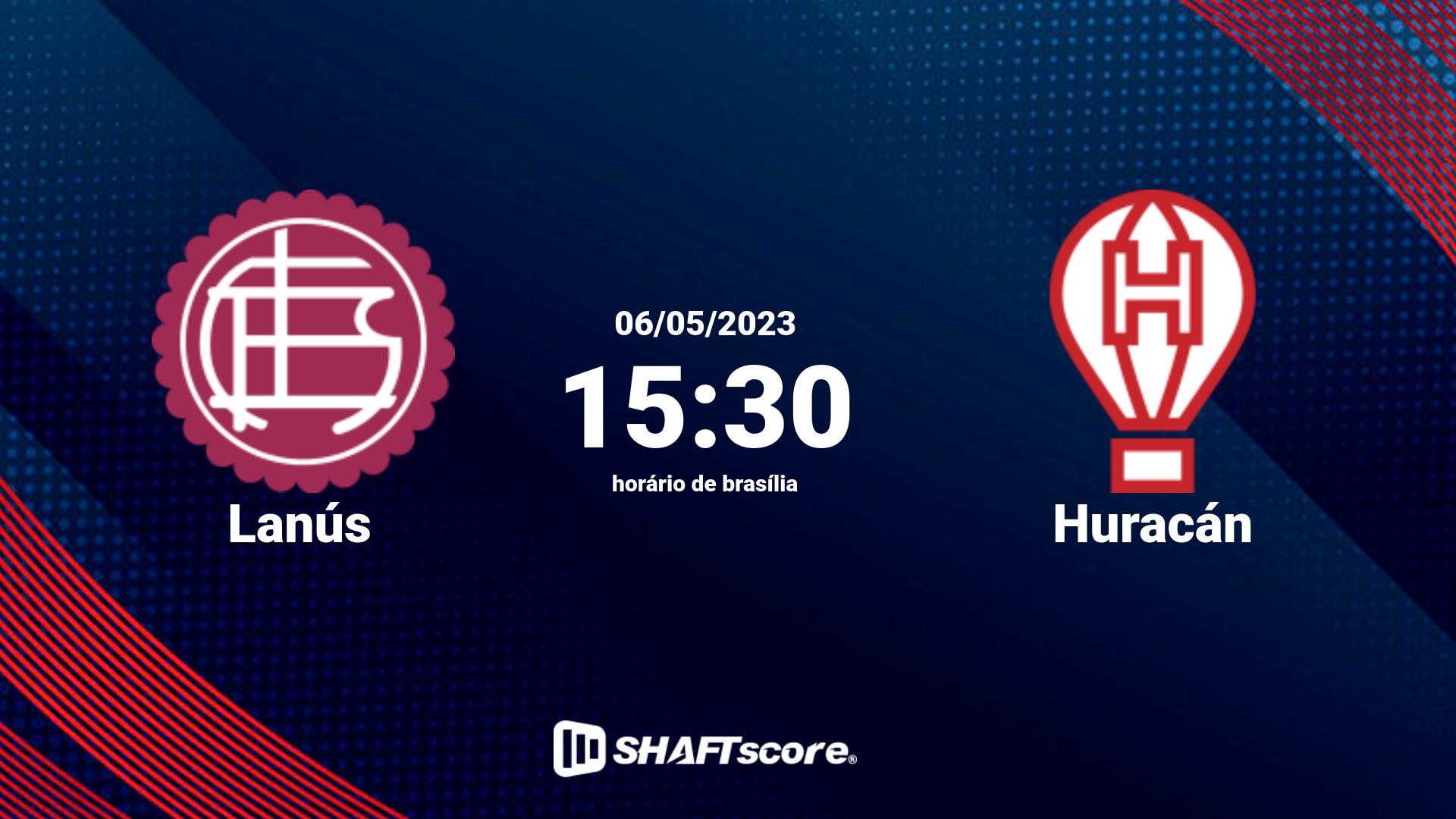 Estatísticas do jogo Lanús vs Huracán 06.05 15:30