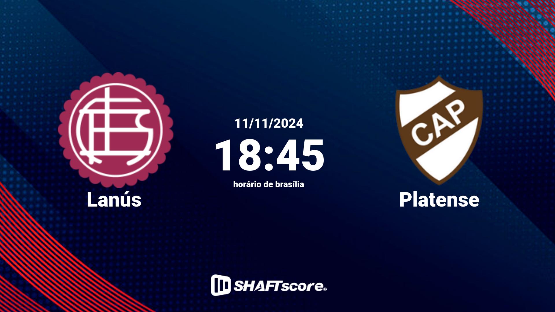 Estatísticas do jogo Lanús vs Platense 11.11 18:45