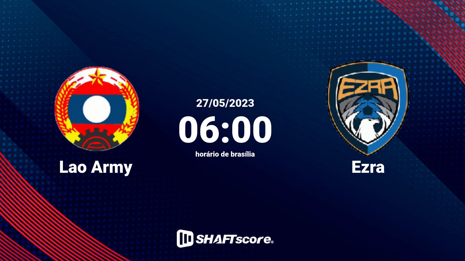 Estatísticas do jogo Lao Army vs Ezra 27.05 06:00