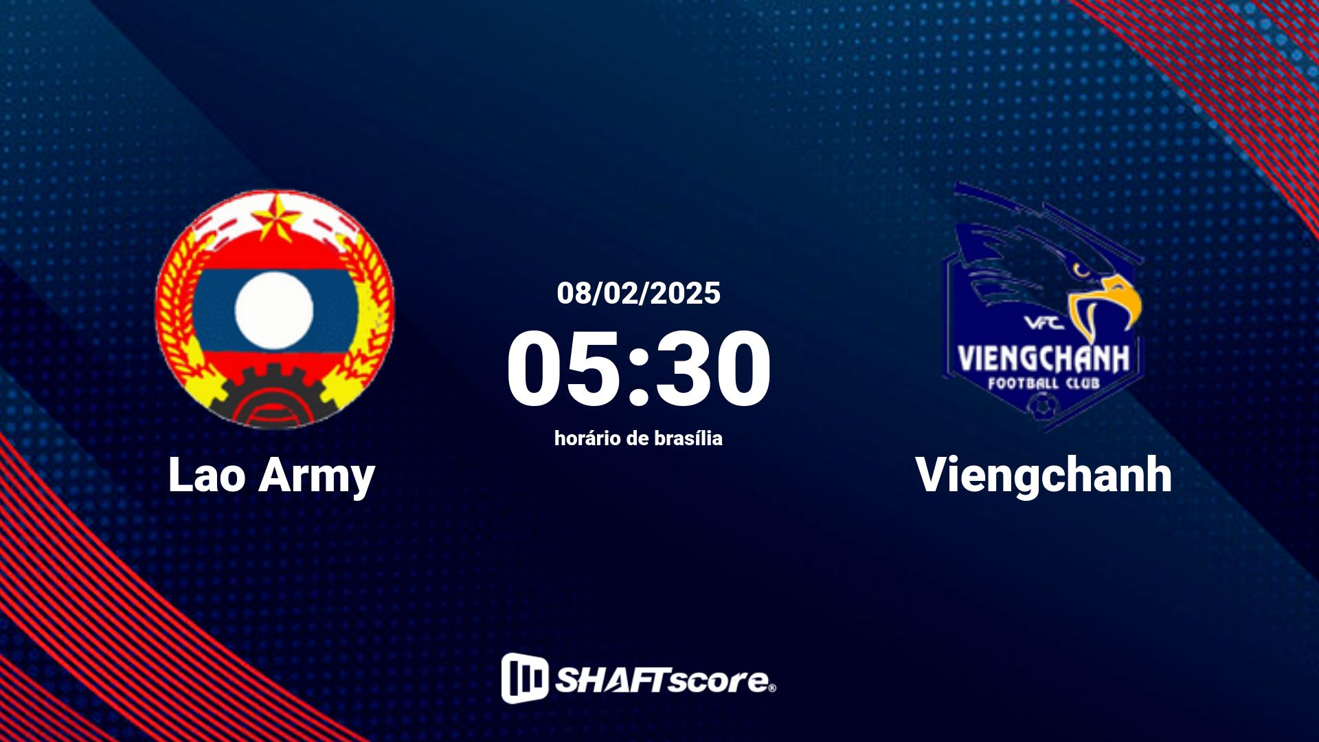 Estatísticas do jogo Lao Army vs Viengchanh 08.02 05:30