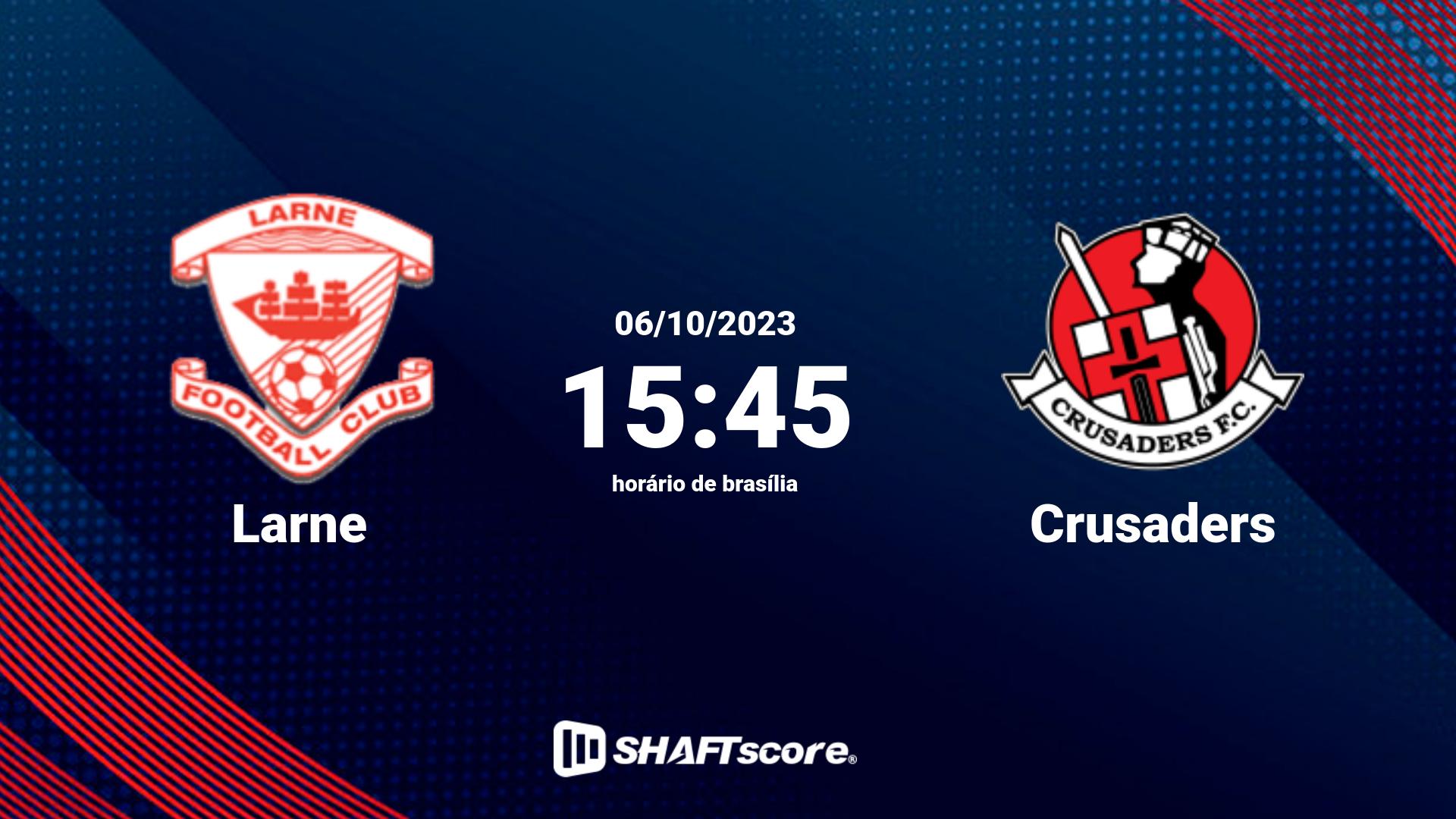 Estatísticas do jogo Larne vs Crusaders 06.10 15:45