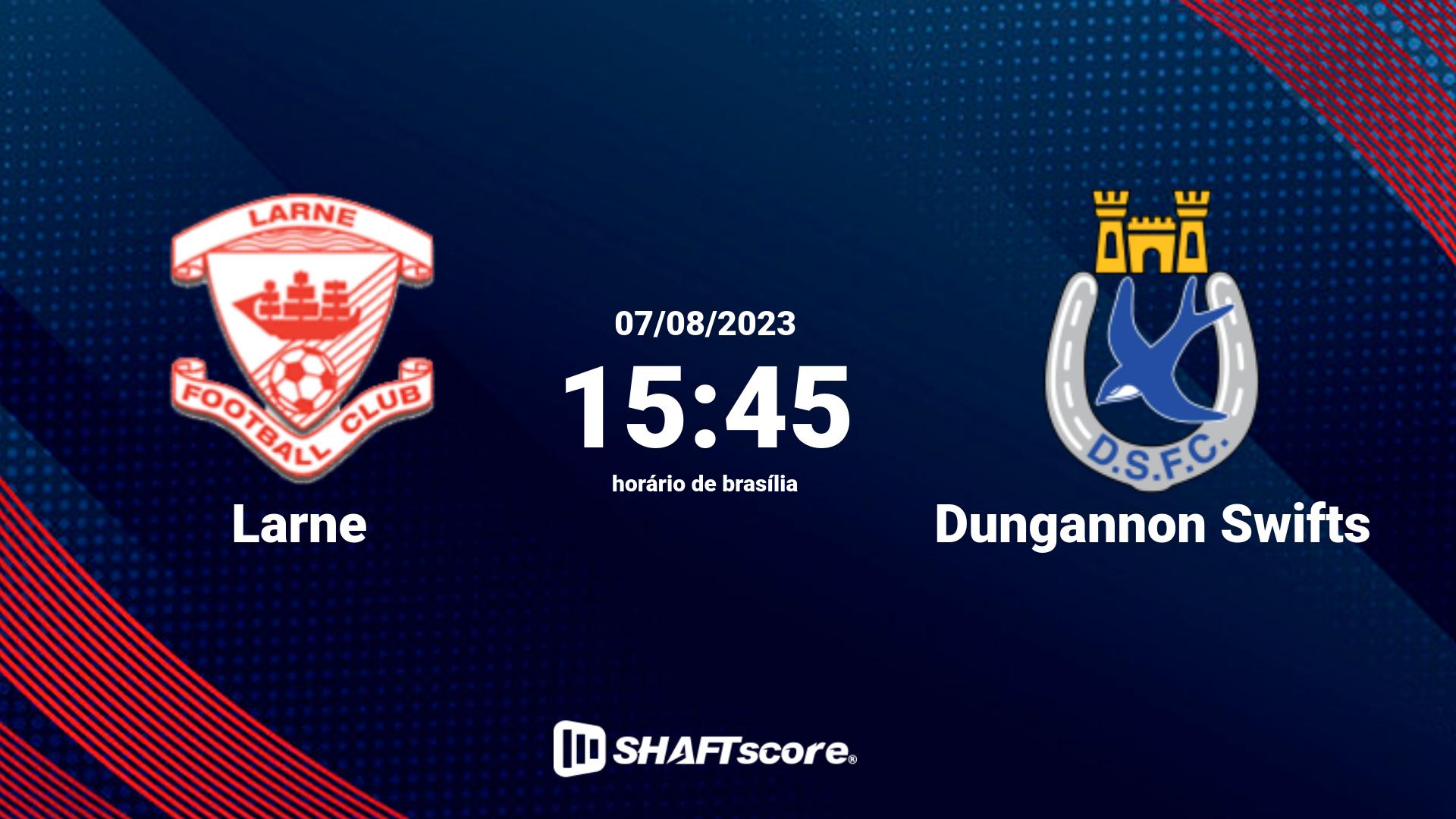 Estatísticas do jogo Larne vs Dungannon Swifts 07.08 15:45