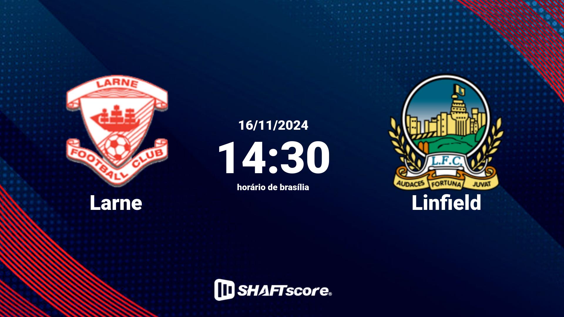 Estatísticas do jogo Larne vs Linfield 16.11 14:30