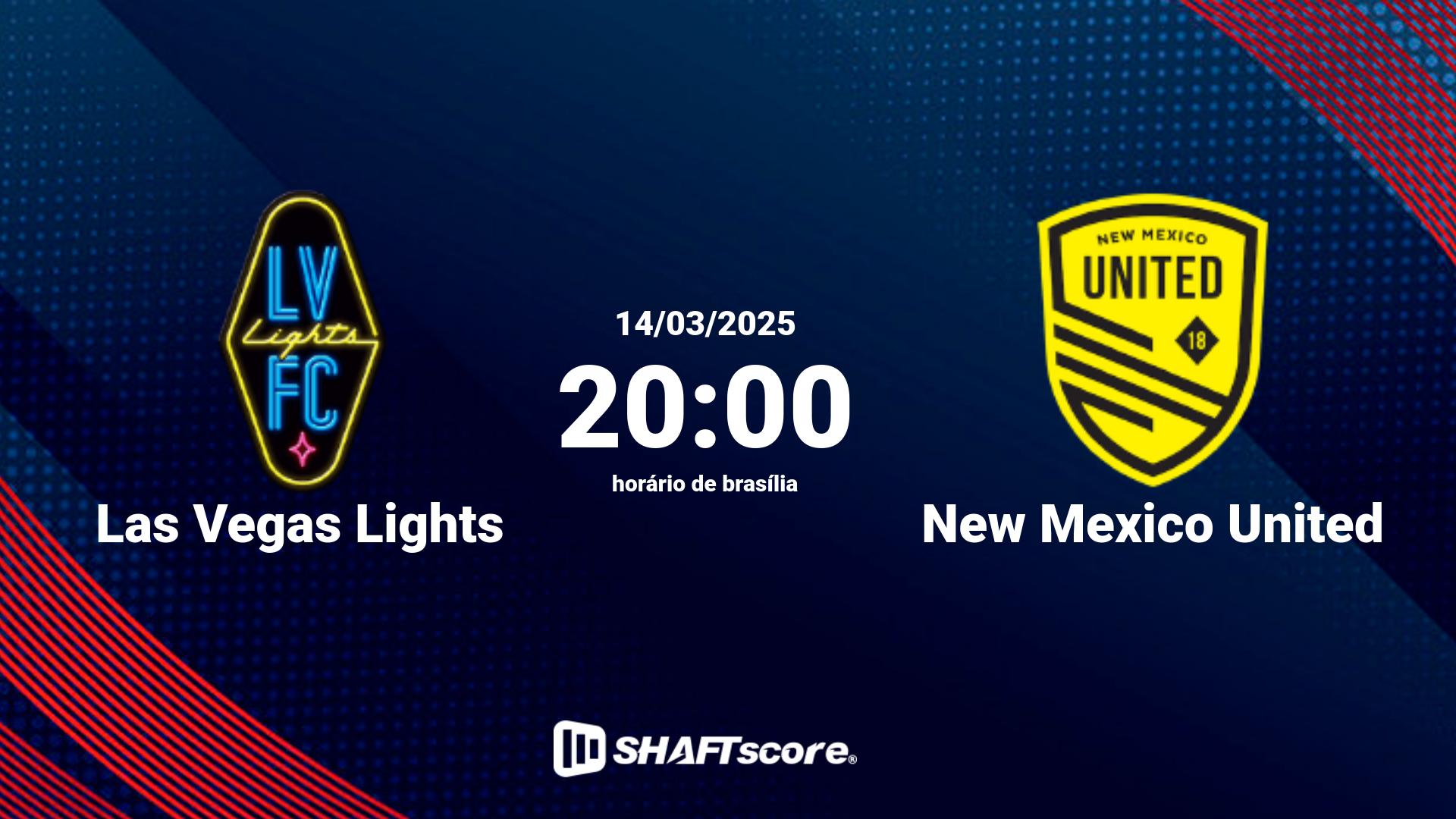 Estatísticas do jogo Las Vegas Lights vs New Mexico United 14.03 20:00