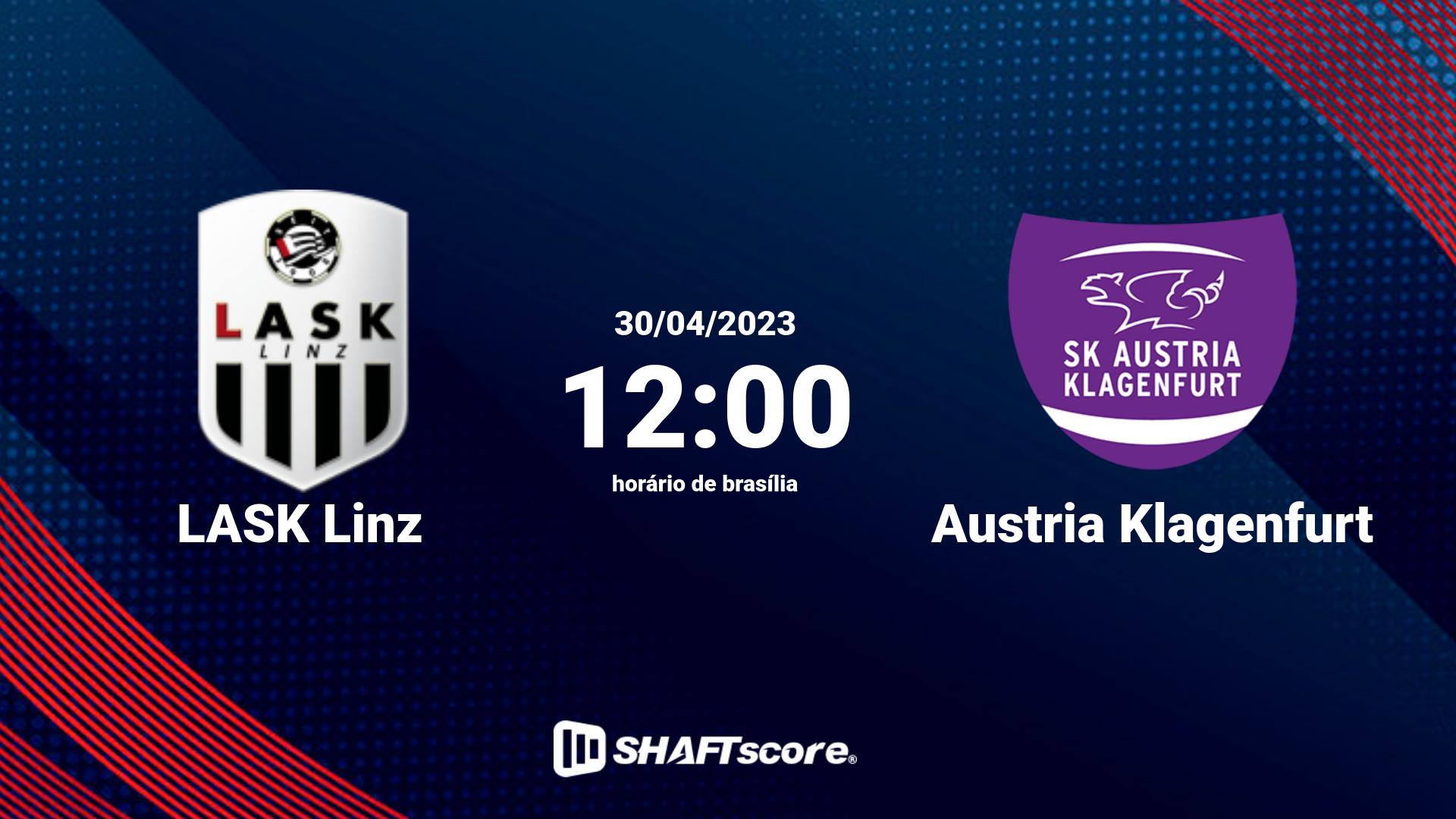 Estatísticas do jogo LASK Linz vs Austria Klagenfurt 30.04 12:00