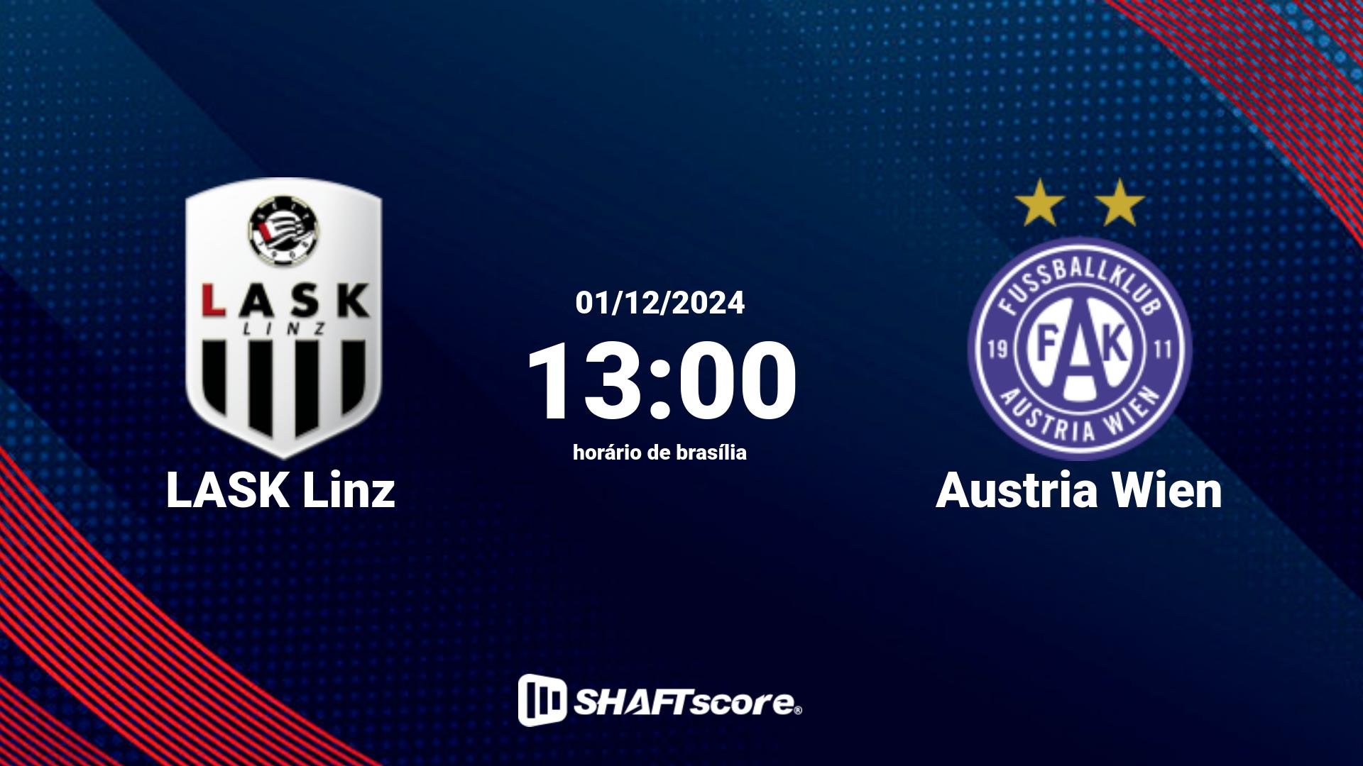 Estatísticas do jogo LASK Linz vs Austria Wien 01.12 13:00