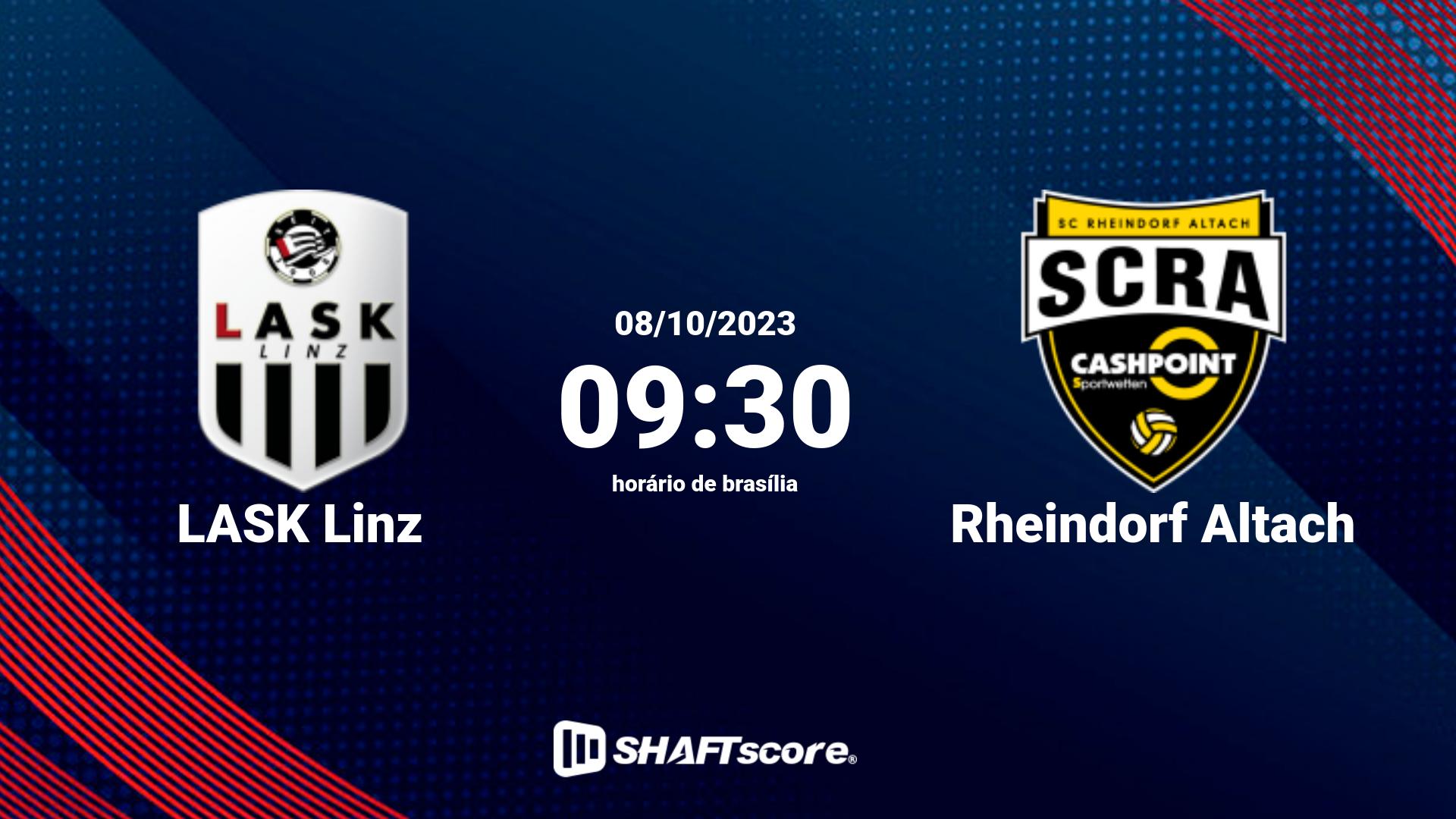 Estatísticas do jogo LASK Linz vs Rheindorf Altach 08.10 09:30