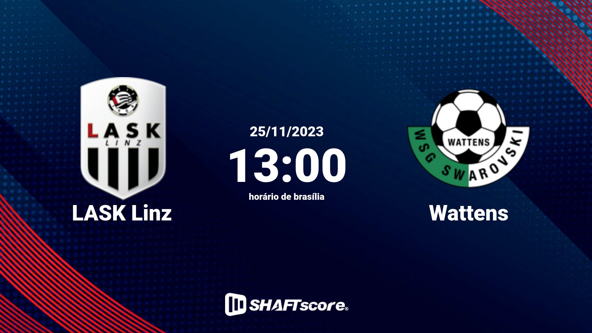 Estatísticas do jogo LASK Linz vs Wattens 25.11 13:00