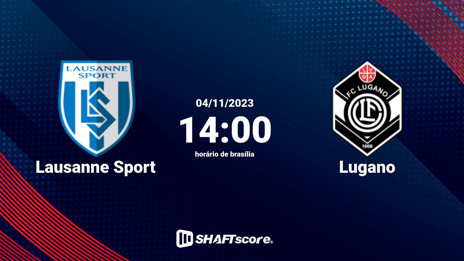 Estatísticas do jogo Lausanne Sport vs Lugano 04.11 14:00