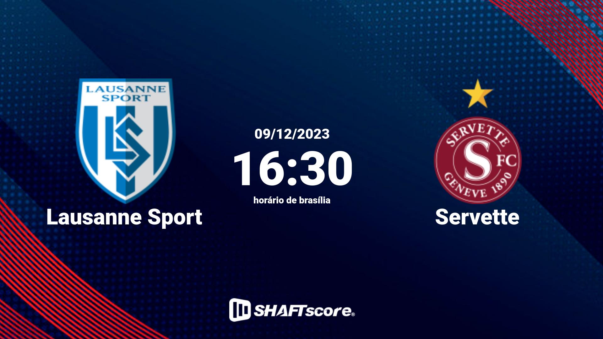 Estatísticas do jogo Lausanne Sport vs Servette 09.12 16:30