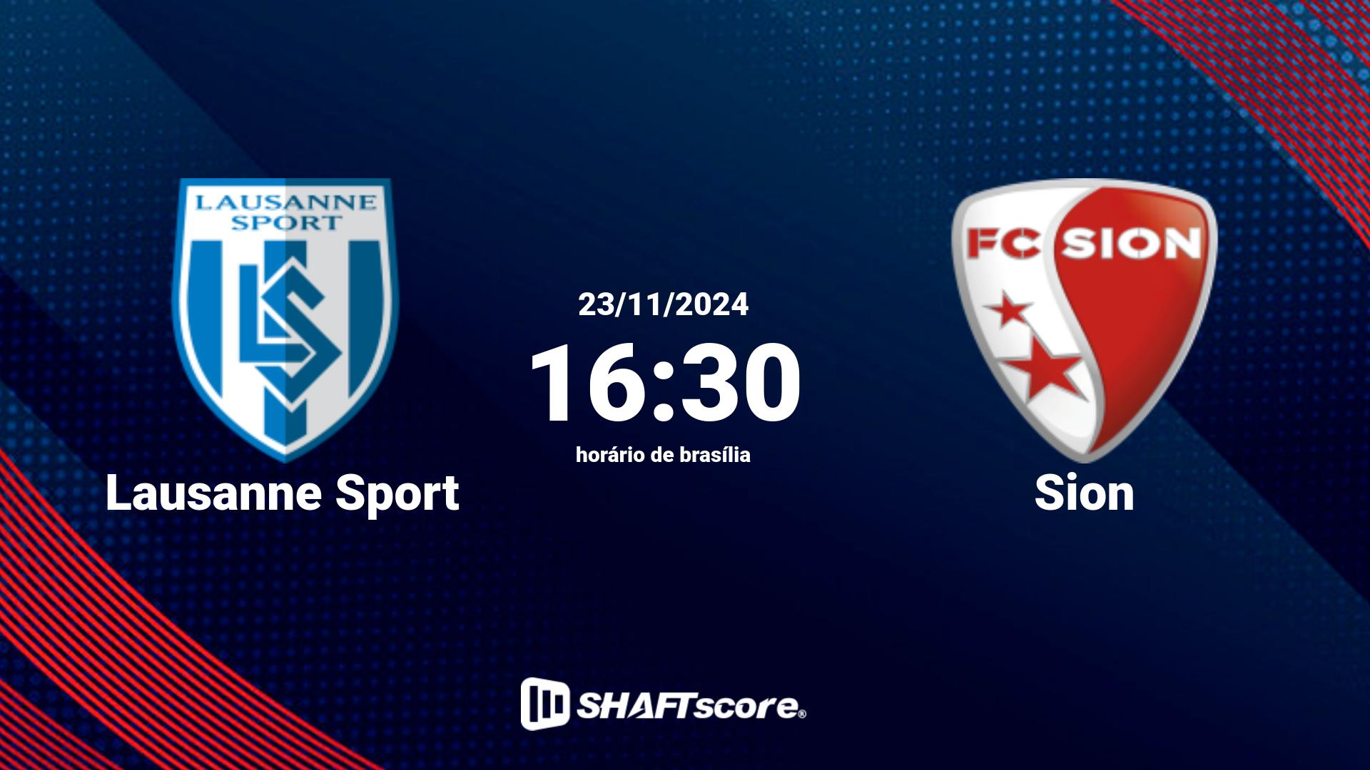 Estatísticas do jogo Lausanne Sport vs Sion 23.11 16:30